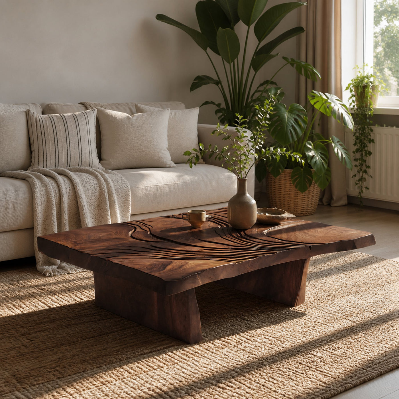 Modern Abstract Wooden Coffee Table For Entryway Decor - product view 7