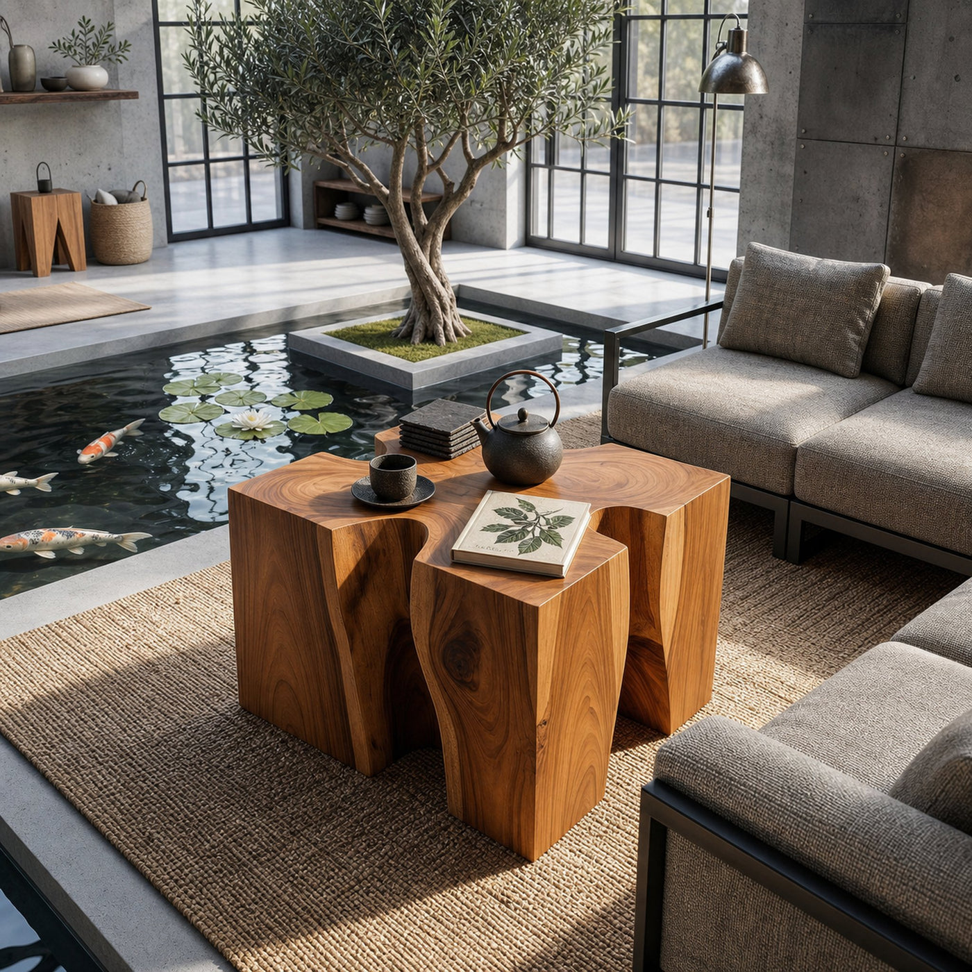 Modern Block Coffee Table For Zen Lounge