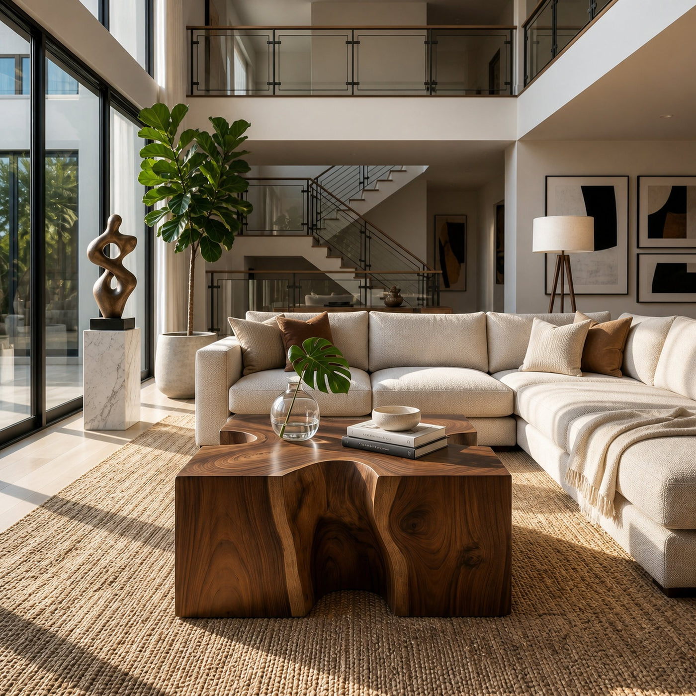 Modern Block Coffee Table For Zen Lounge - product view 6