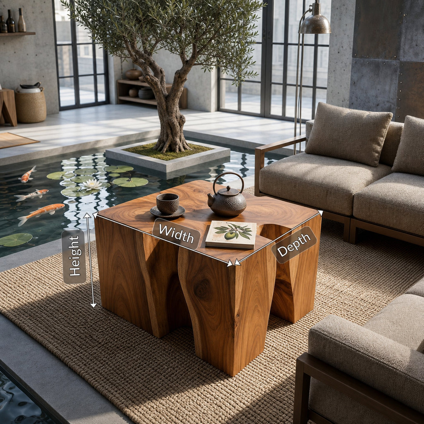 Modern Block Coffee Table For Zen Lounge - product view 8