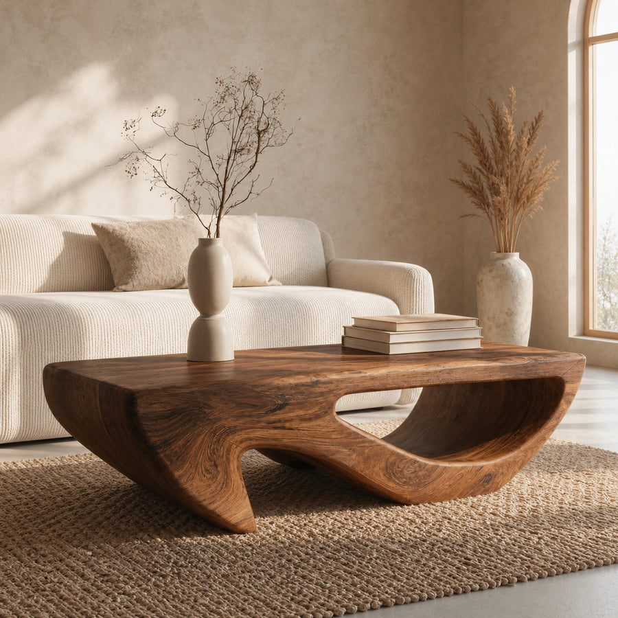 Modern Coffee Table Open Shelf Design For Living Room