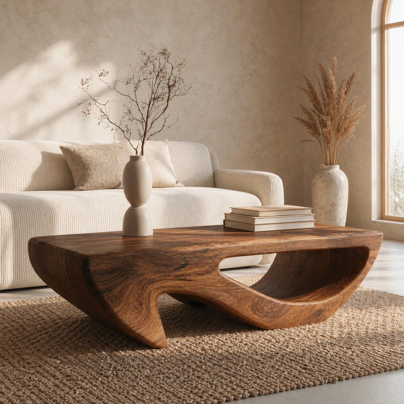 Modern Coffee Table Open Shelf Design For Living Room