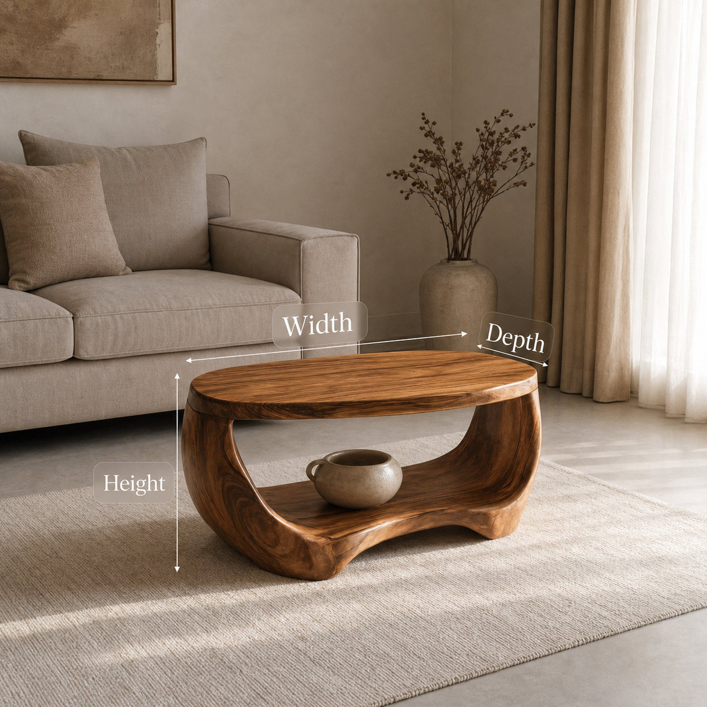 Modern Coffee Table Oval Shape For Living Room - product view 6