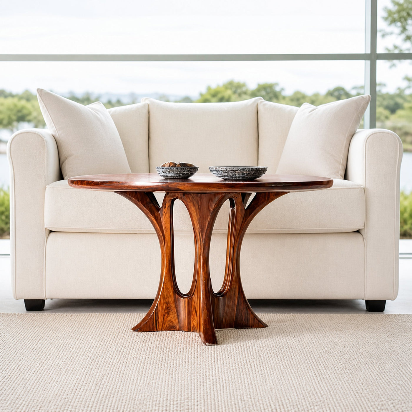 Modern Coffee Table Walnut Wood Living Room Gift
