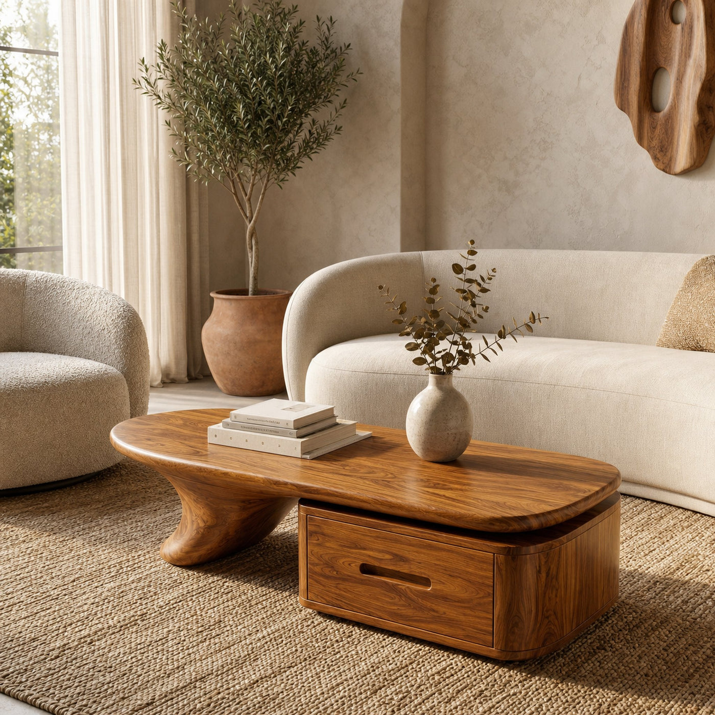 Modern Coffee Table With Built In Drawer Storage For Living Room - product view 6