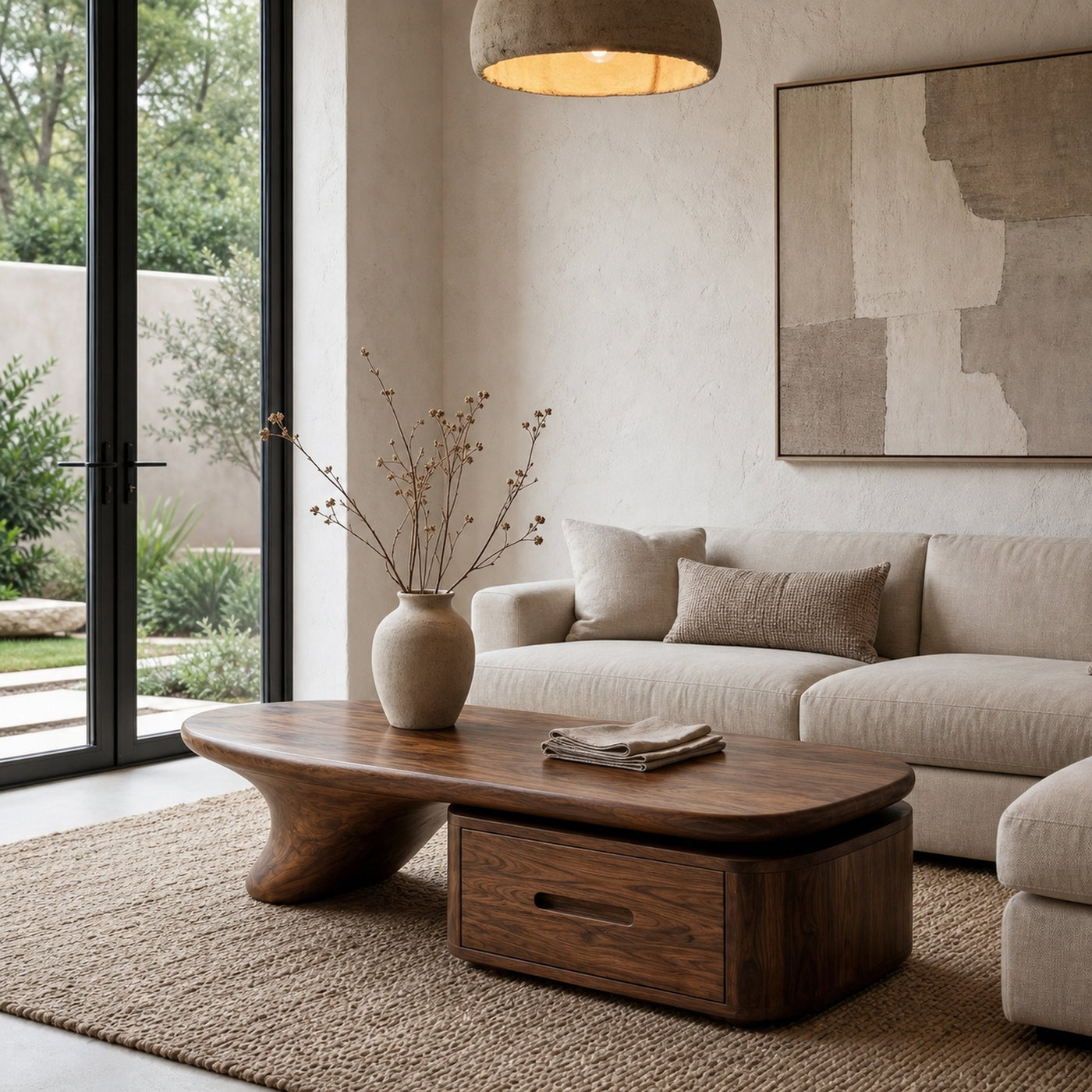 Modern Coffee Table With Built In Drawer Storage For Living Room - product view 7