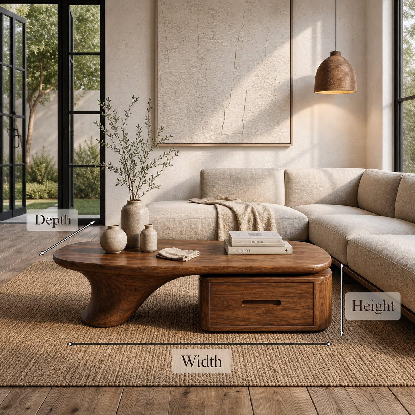 Modern Coffee Table With Built In Drawer Storage For Living Room - product view 8