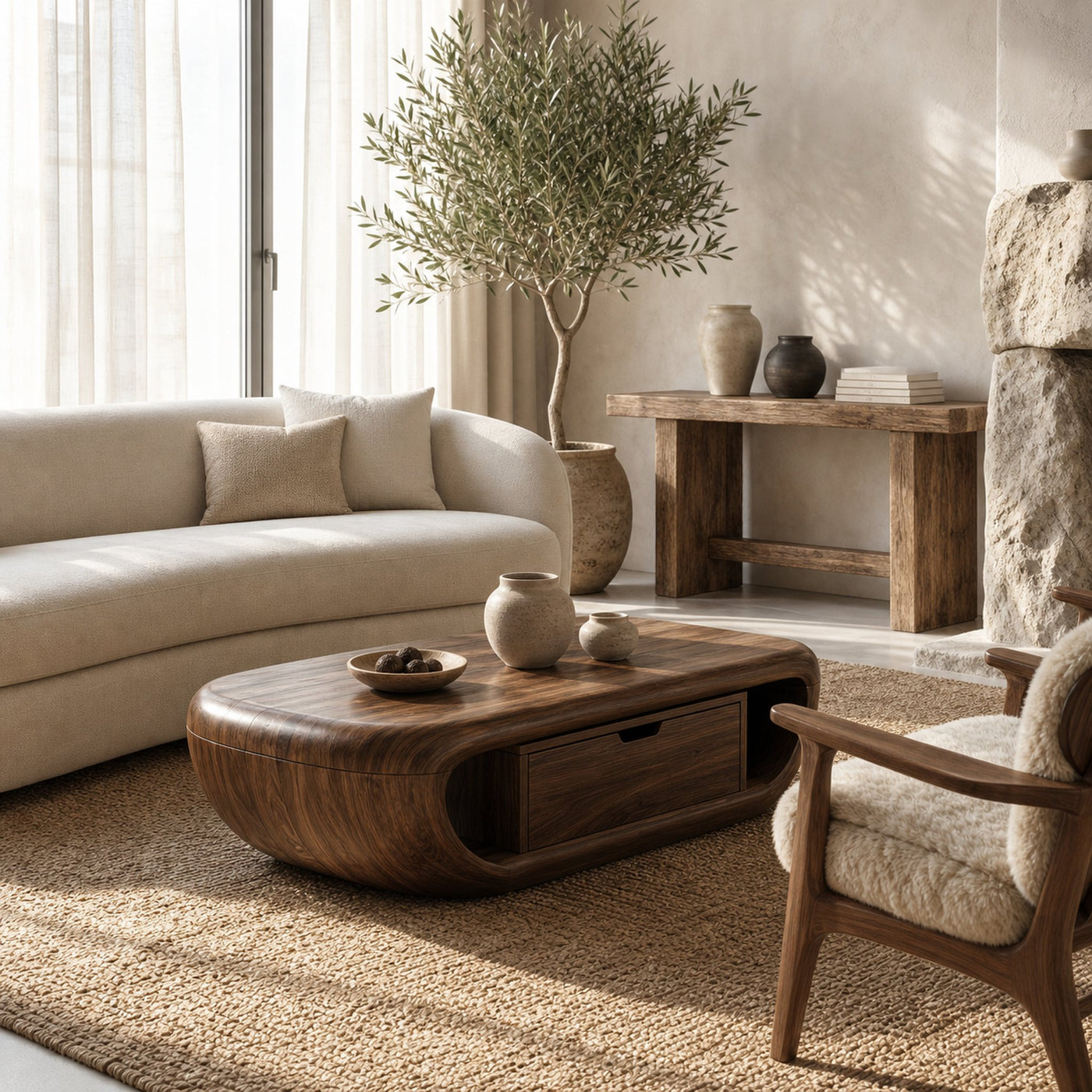 Modern Coffee Table With Built In Storage Shelf For Living Room - product view 7
