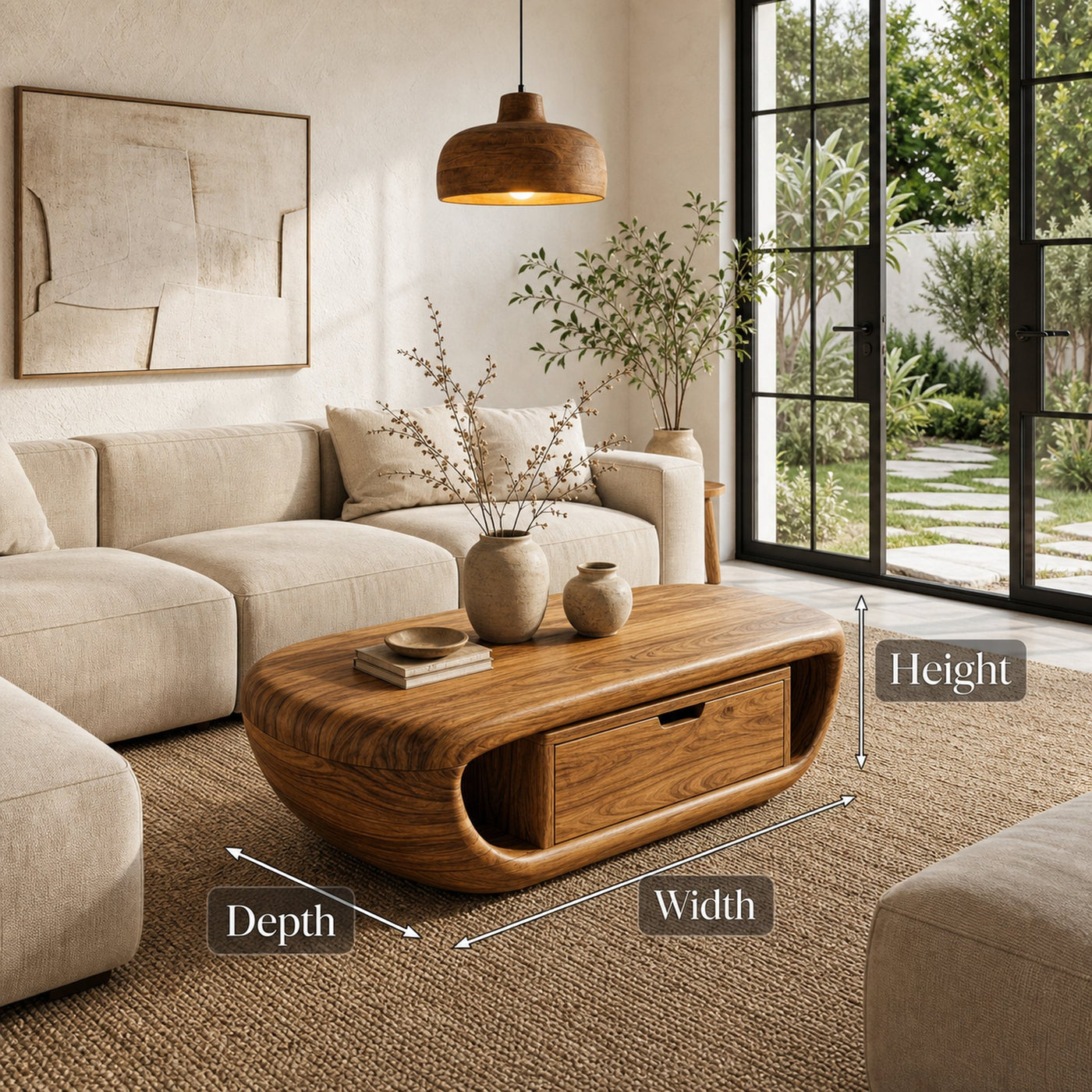 Modern Coffee Table With Built In Storage Shelf For Living Room - product view 8