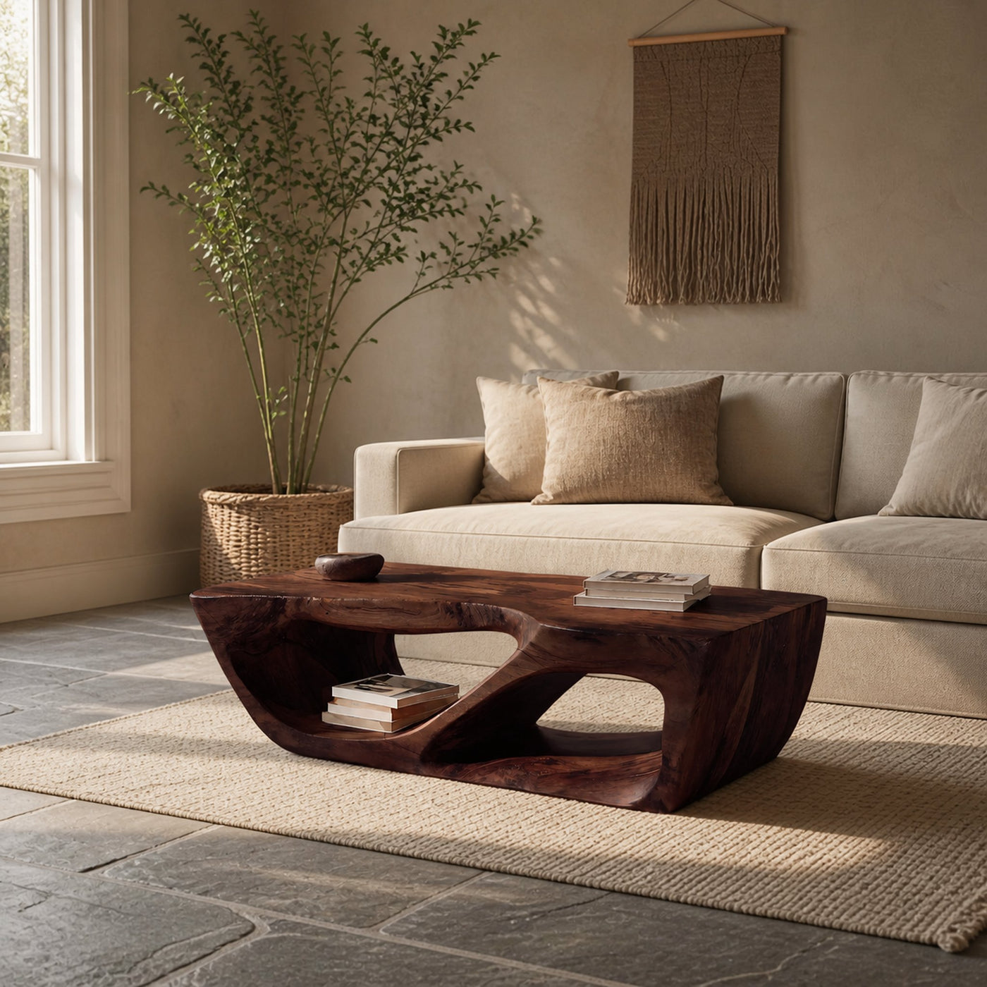 Modern Coffee Table With Curved Storage For Living Room - product view 7