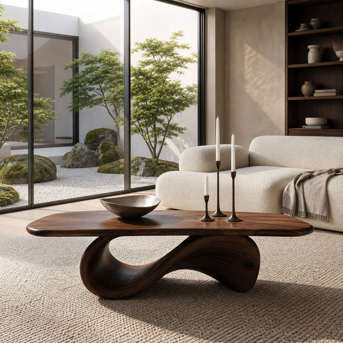 Modern Coffee Table With Organic Curved Base For Living Room - product view 7