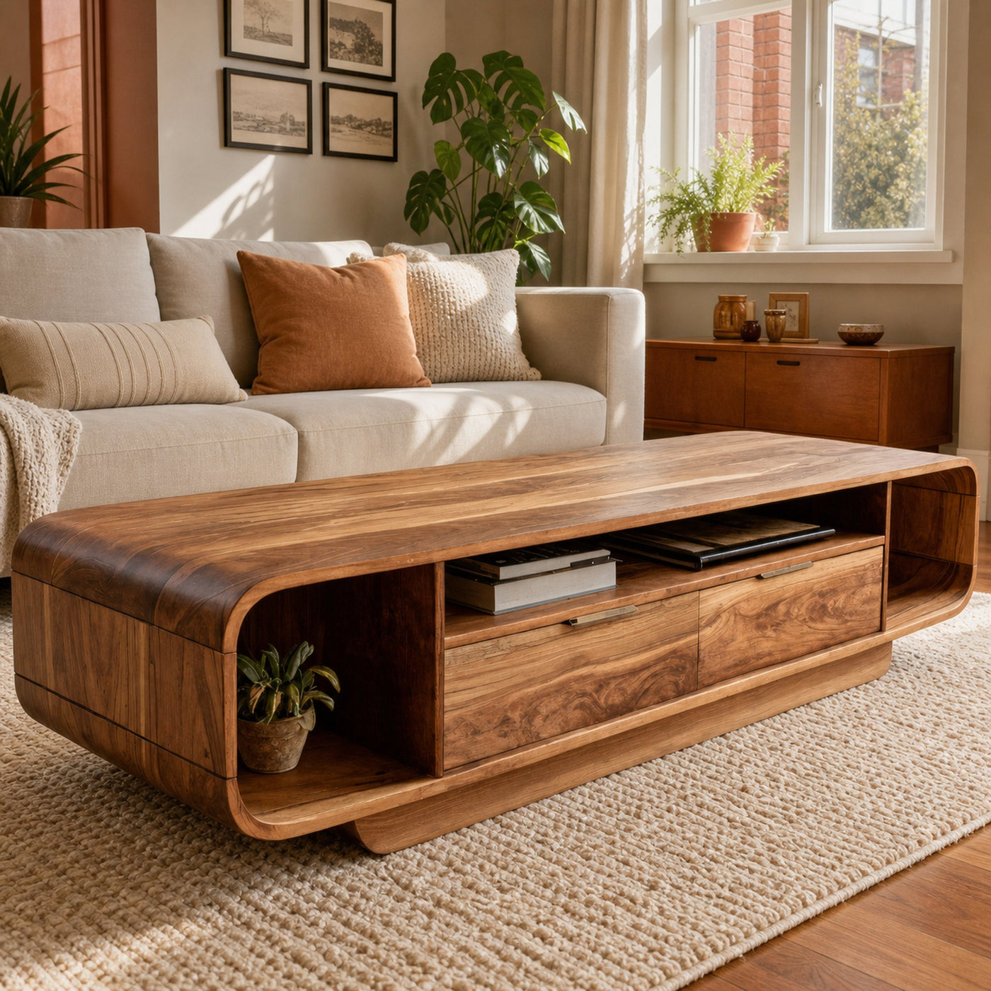 Modern Coffee Table With Storage Drawers For Living Room - product view 3