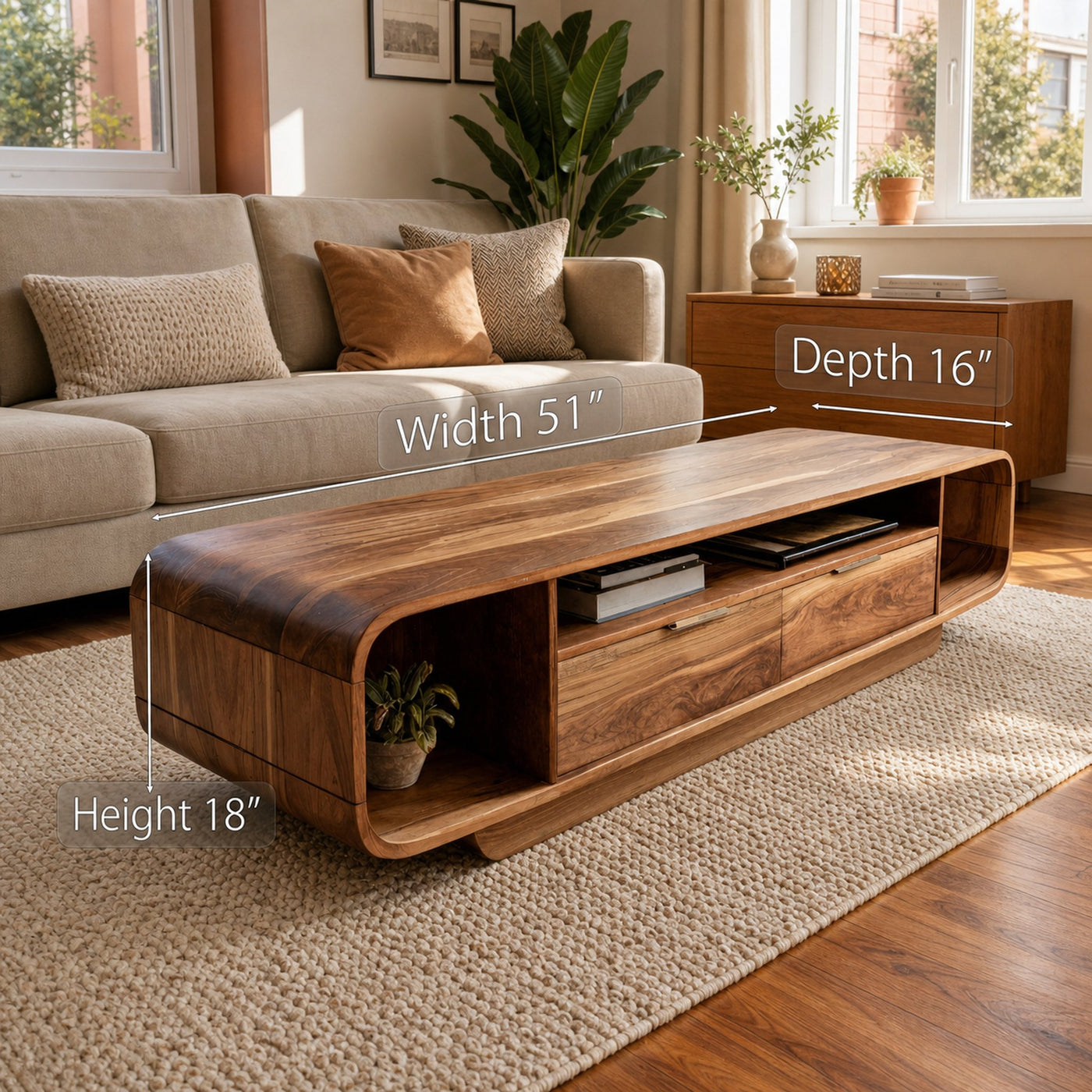 Modern Coffee Table With Storage Drawers For Living Room - product view 6