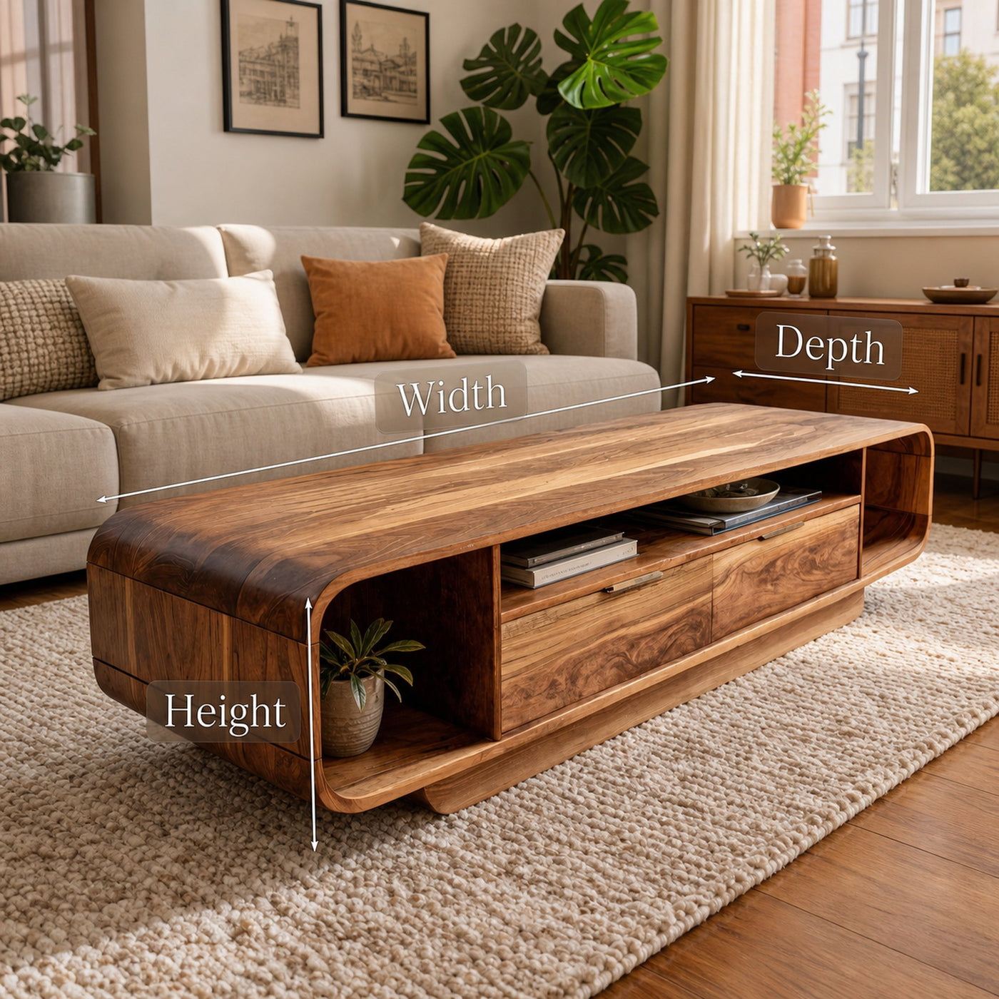 Modern Coffee Table With Storage Drawers For Living Room - product view 7