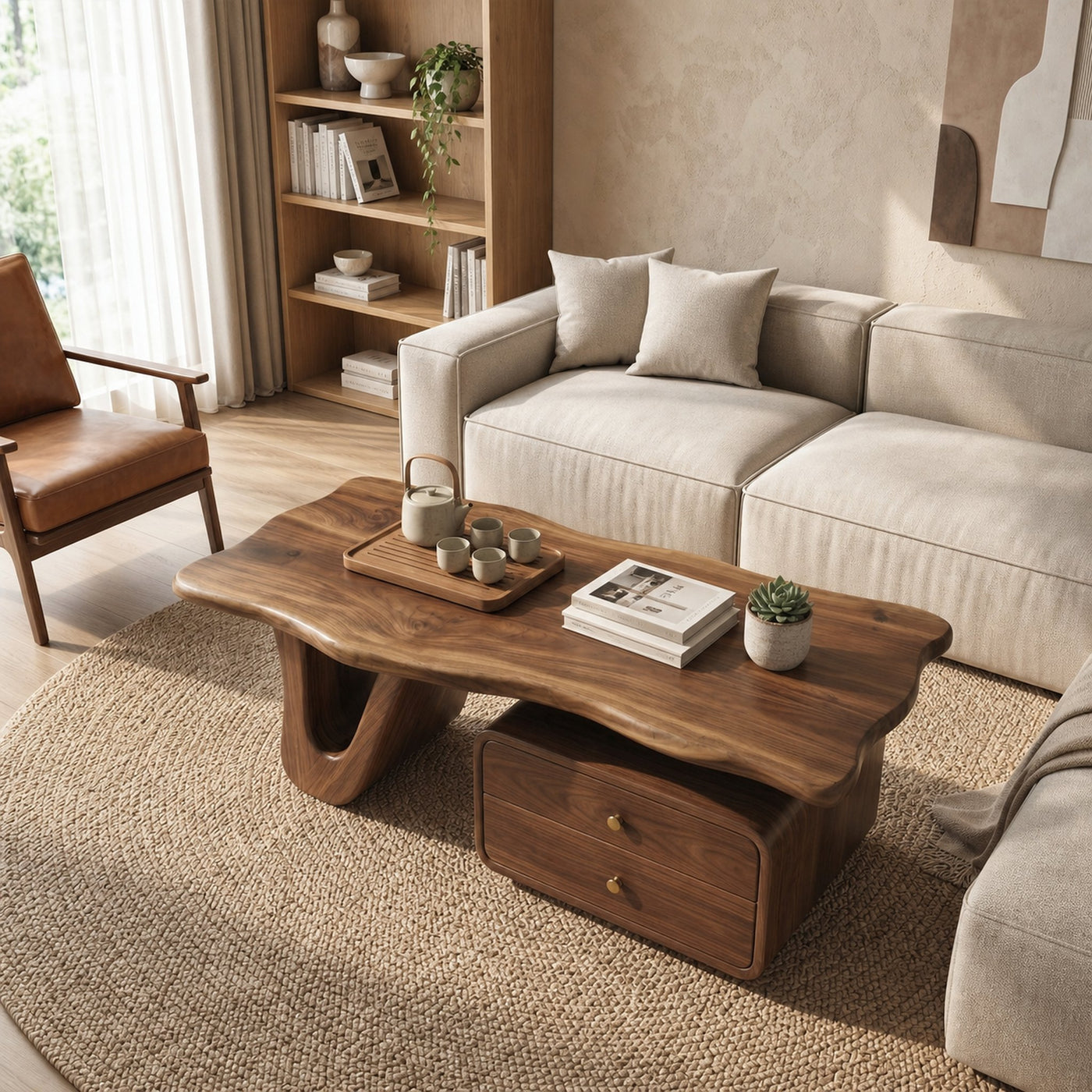 Modern Coffee Table With Storage For Living Room And Lounge - product view 3
