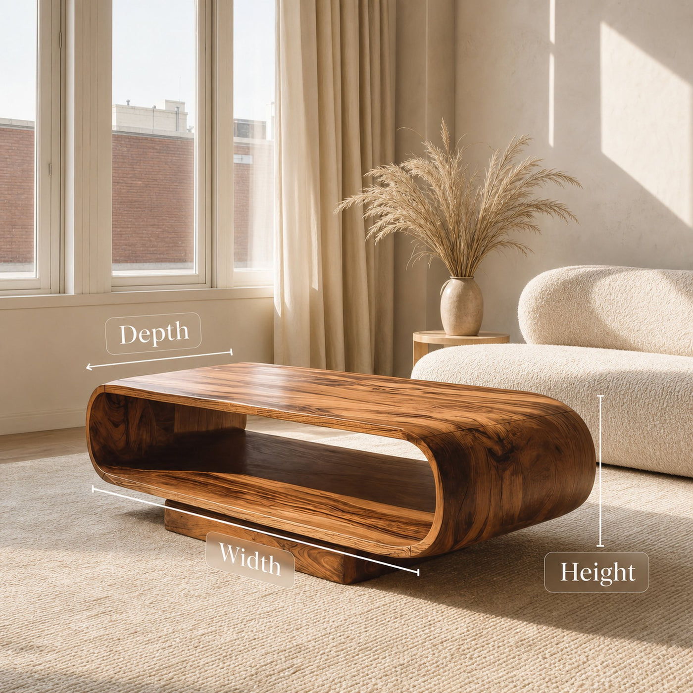Modern Coffee Table With Storage Shelf For Living Room - product view 6