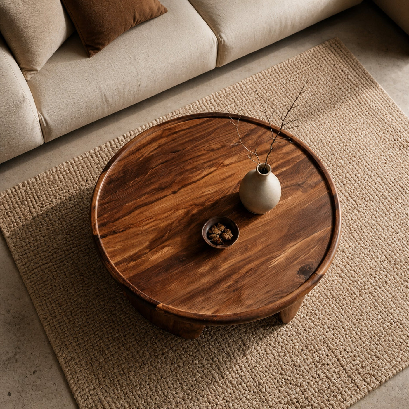 Modern Coffee Table With Three Pedestal Base For Living - product view 6
