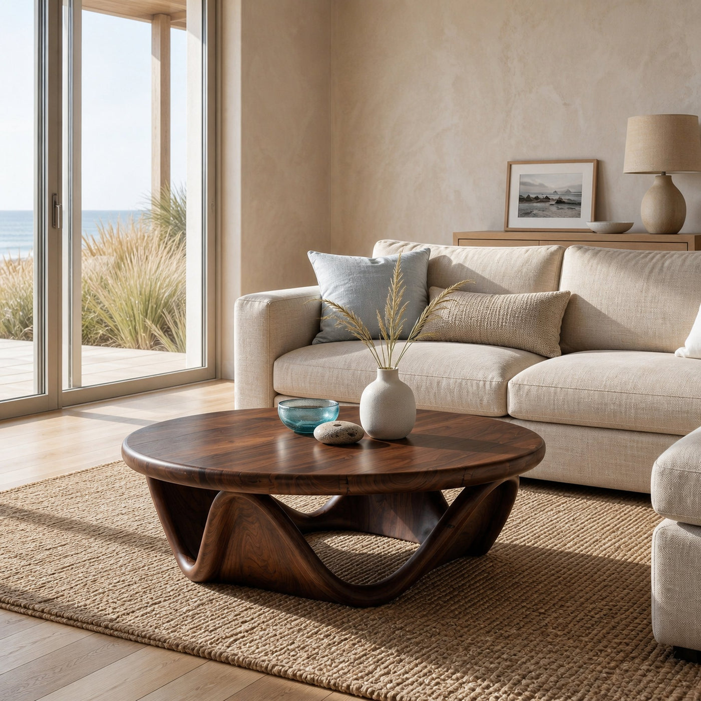 Modern Coffee Table With Unique Flowing Base For Living Room - product view 7