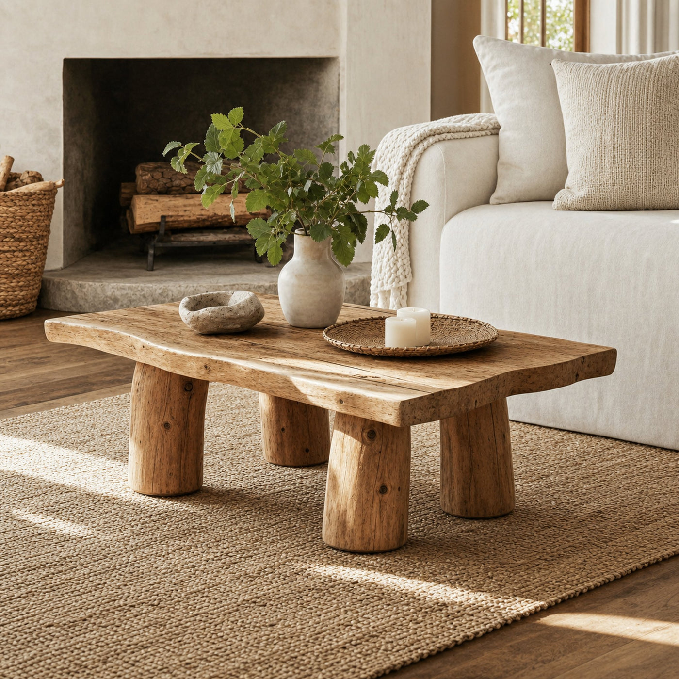 Modern Coffee Table Wood Low Coffee Table