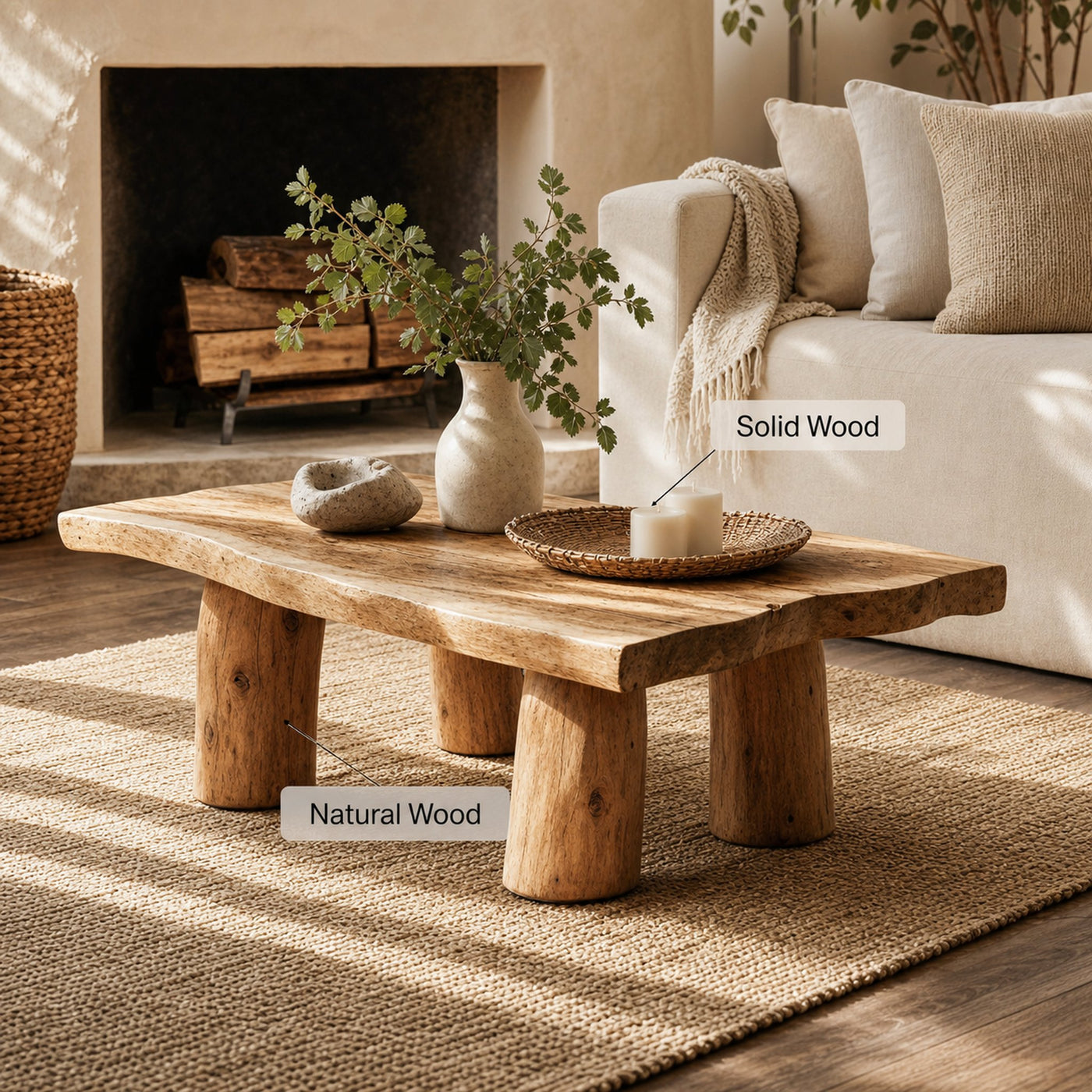Modern Coffee Table Wood Low Coffee Table - product view 6