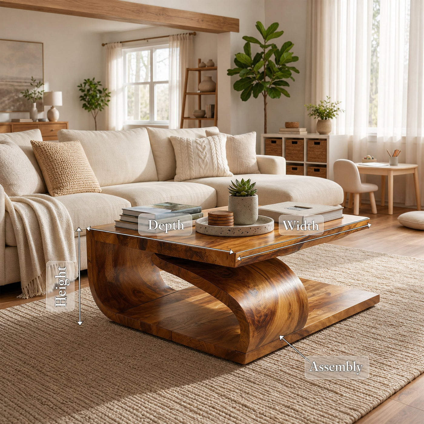 Modern Curved Base Coffee Table For Apartment - product view 8