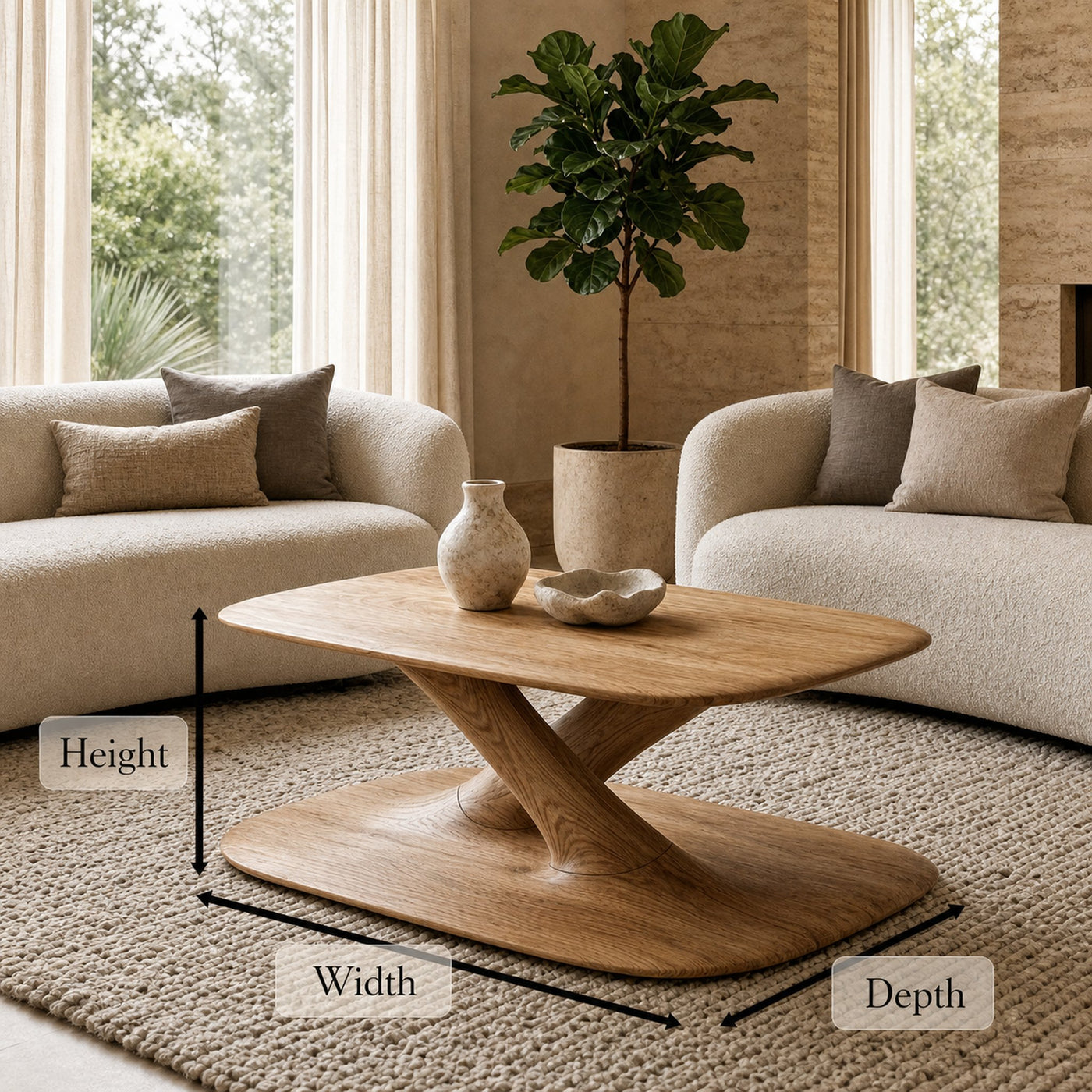 Modern Curved Coffee Table For Living Room And Lounge - product view 8