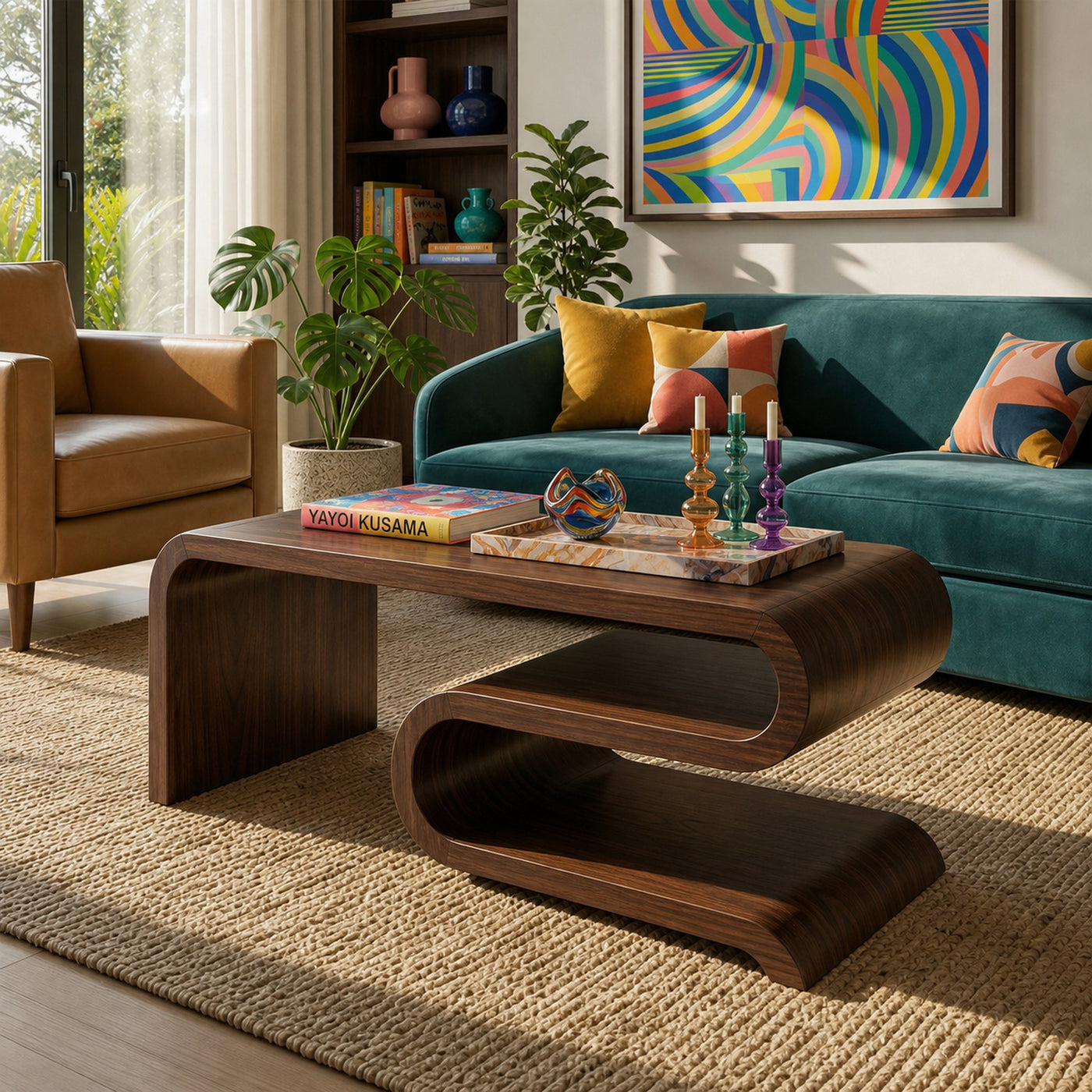Modern Curved Coffee Table For Lounge - product view 7