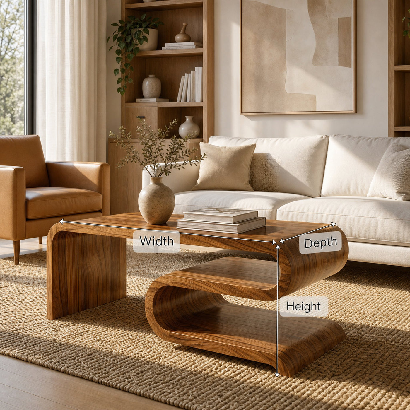Modern Curved Coffee Table For Lounge - product view 8