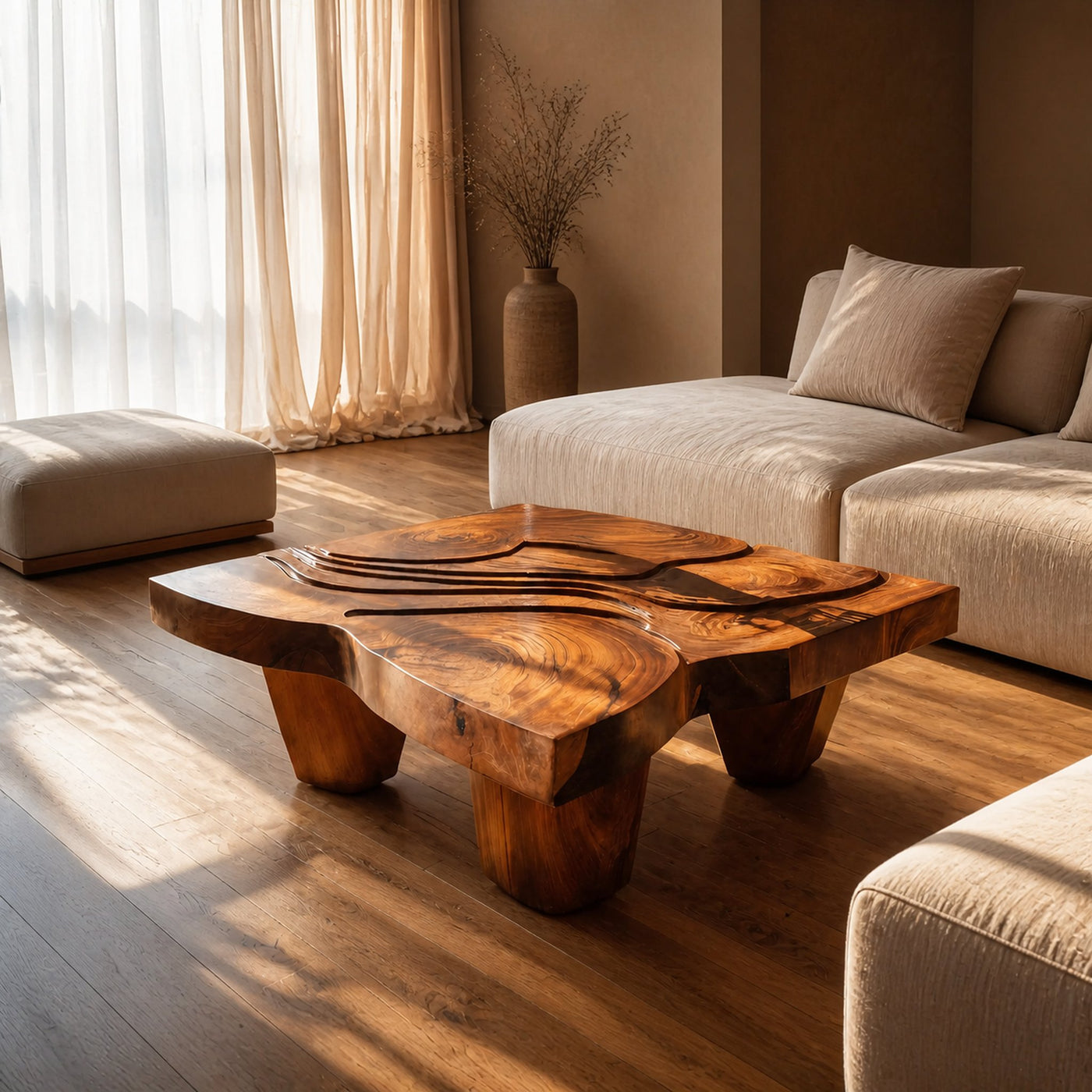 Modern Farmhouse Abstract Coffee Table For Living Room Decor