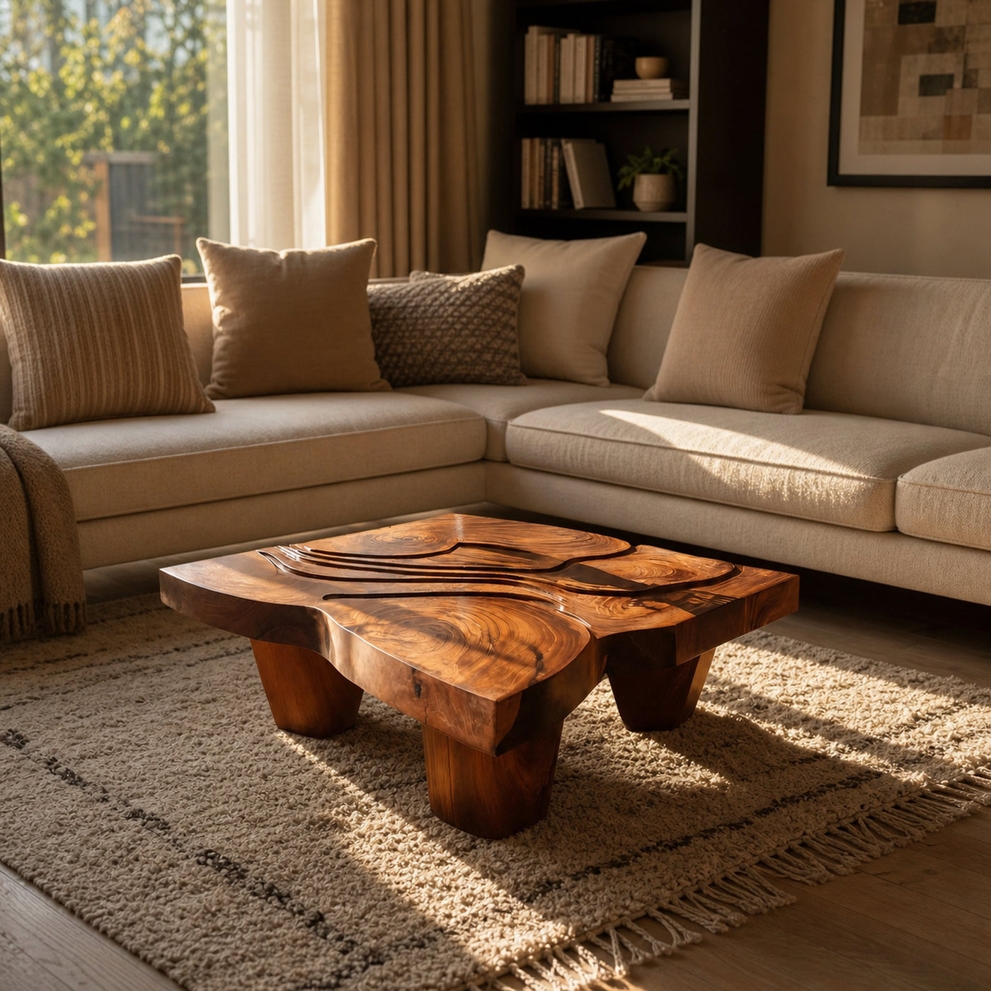 Modern Farmhouse Abstract Coffee Table For Living Room Decor - product view 6