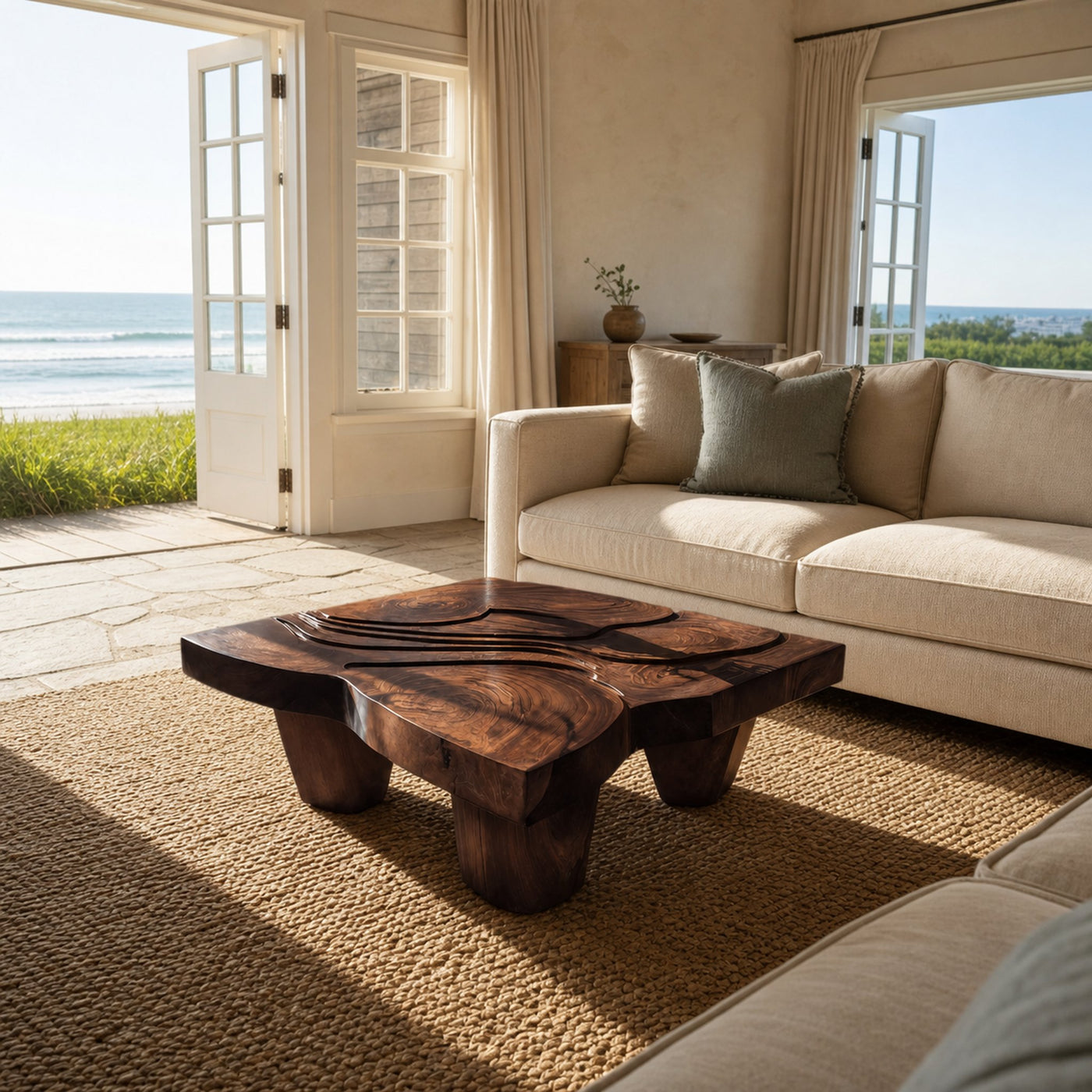 Modern Farmhouse Abstract Coffee Table For Living Room Decor - product view 7