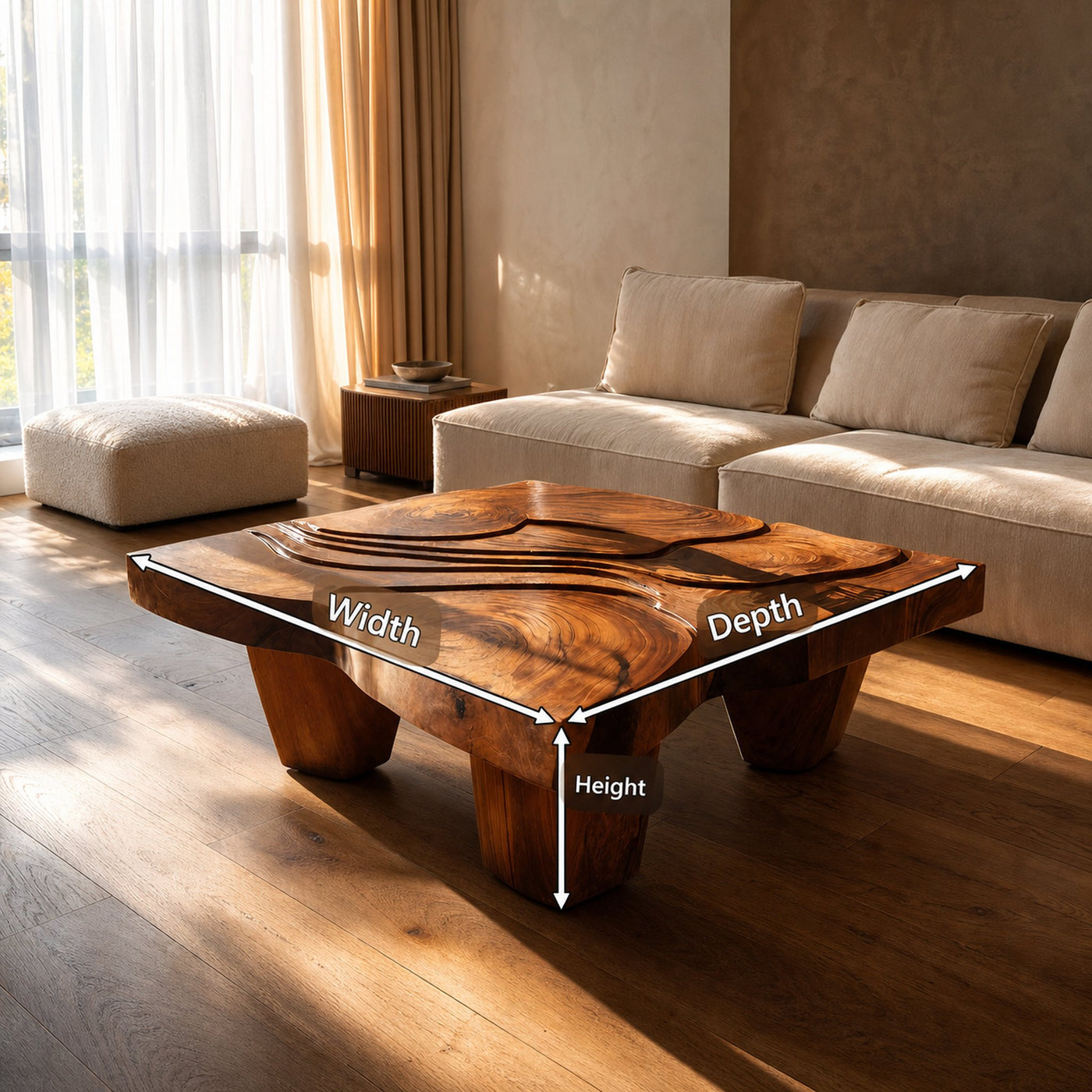 Modern Farmhouse Abstract Coffee Table For Living Room Decor - product view 8