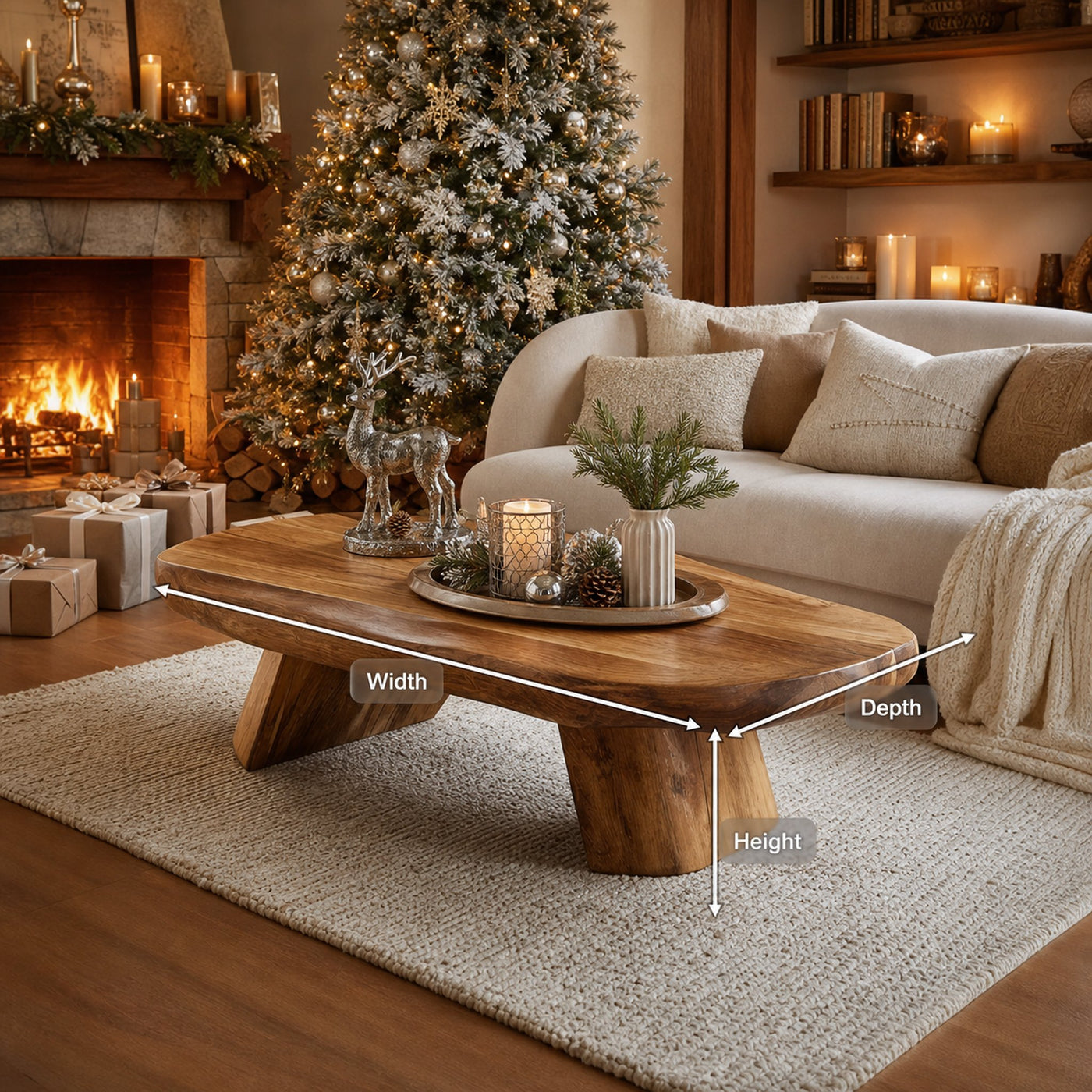 Modern Farmhouse Solid Wood Coffee Table For Holiday Entryway - product view 8
