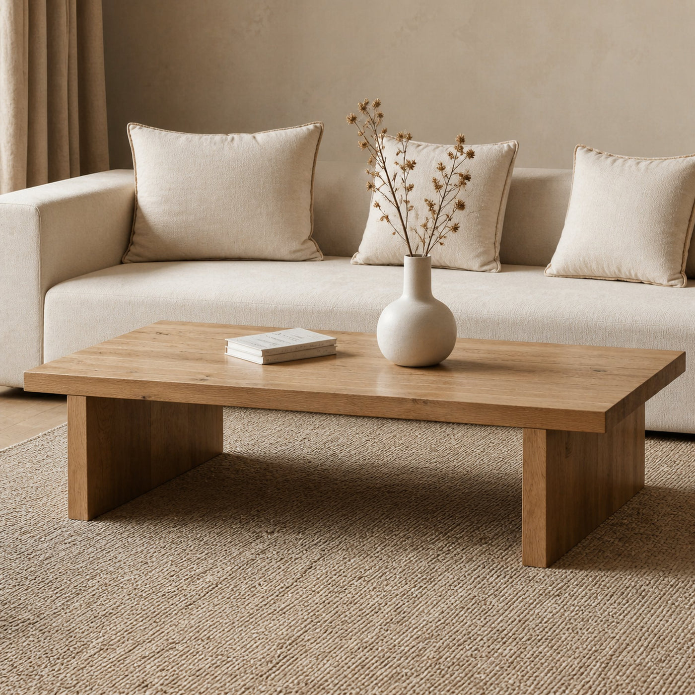 Modern Floating Wood Coffee Table Sitting Room Sleek Contemporary