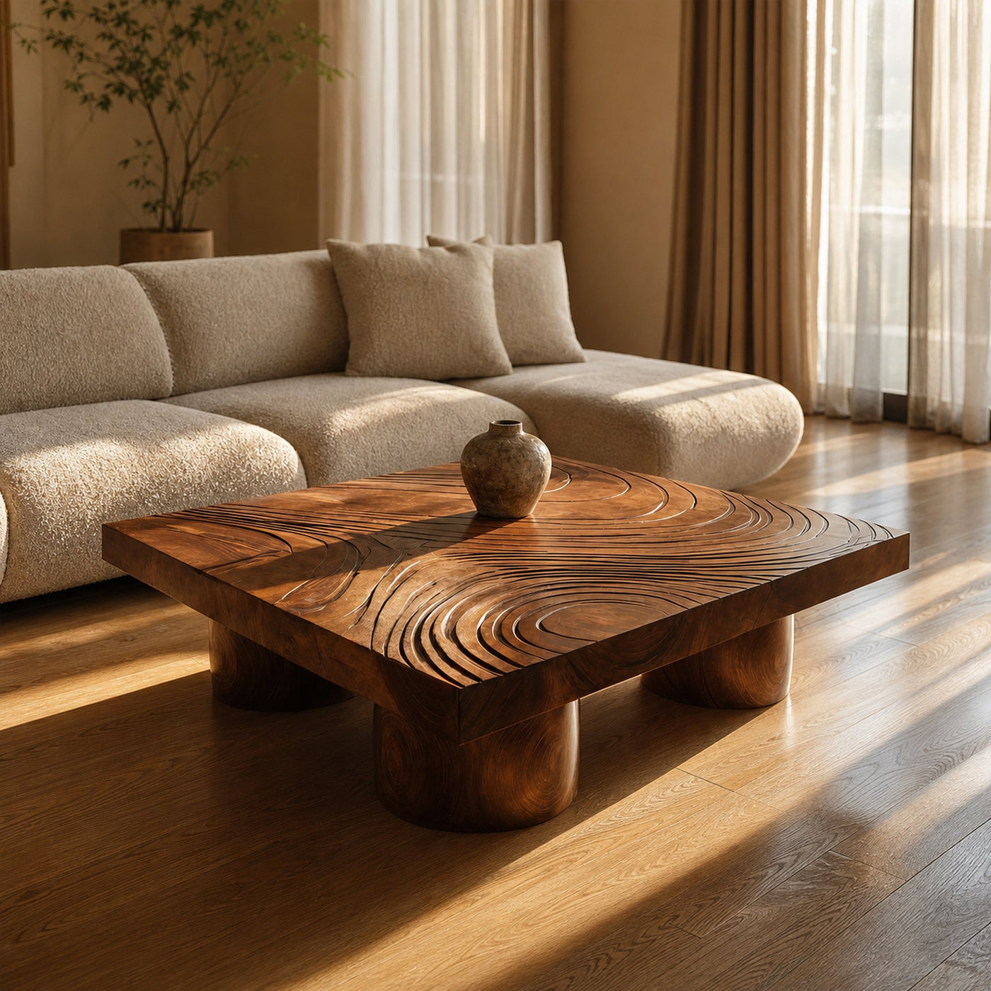 Modern Handcrafted Abstract Coffee Table For Living Room Decor