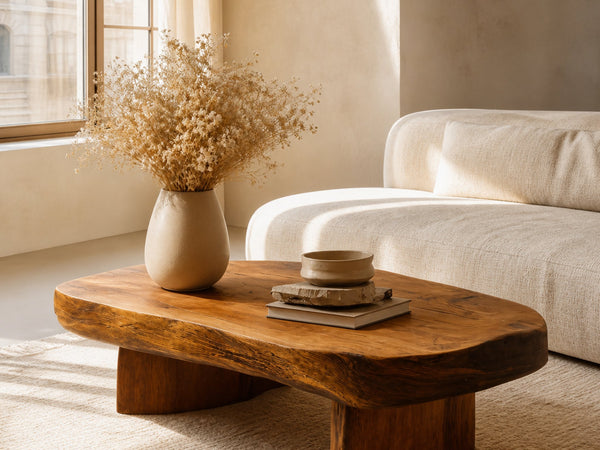 Modern Handcrafted Coffee Table Low Design For Living Room