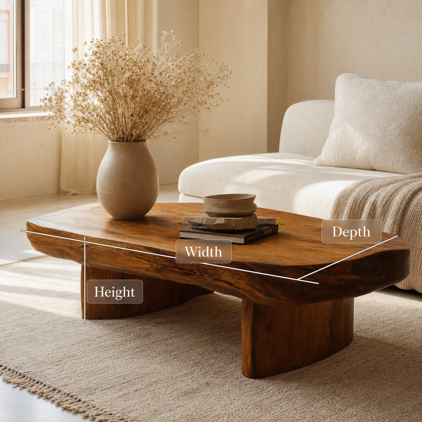 Modern Handcrafted Coffee Table Low Design For Living Room - product view 6