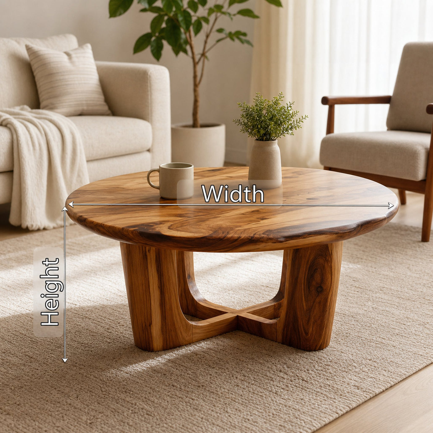 Modern Handcrafted Live Edge Low Table For Living Room Furniture Decor - product view 6