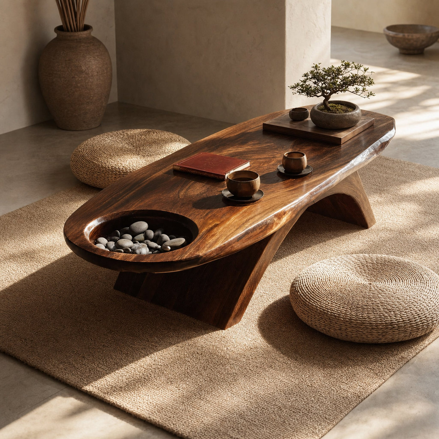 Modern Handcrafted Solid Wood Coffee Table For Living Room Interior