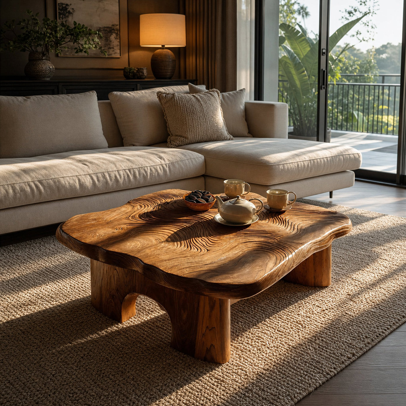 Modern Irregular Live Edge Coffee Table For Living Room Decor - product view 6