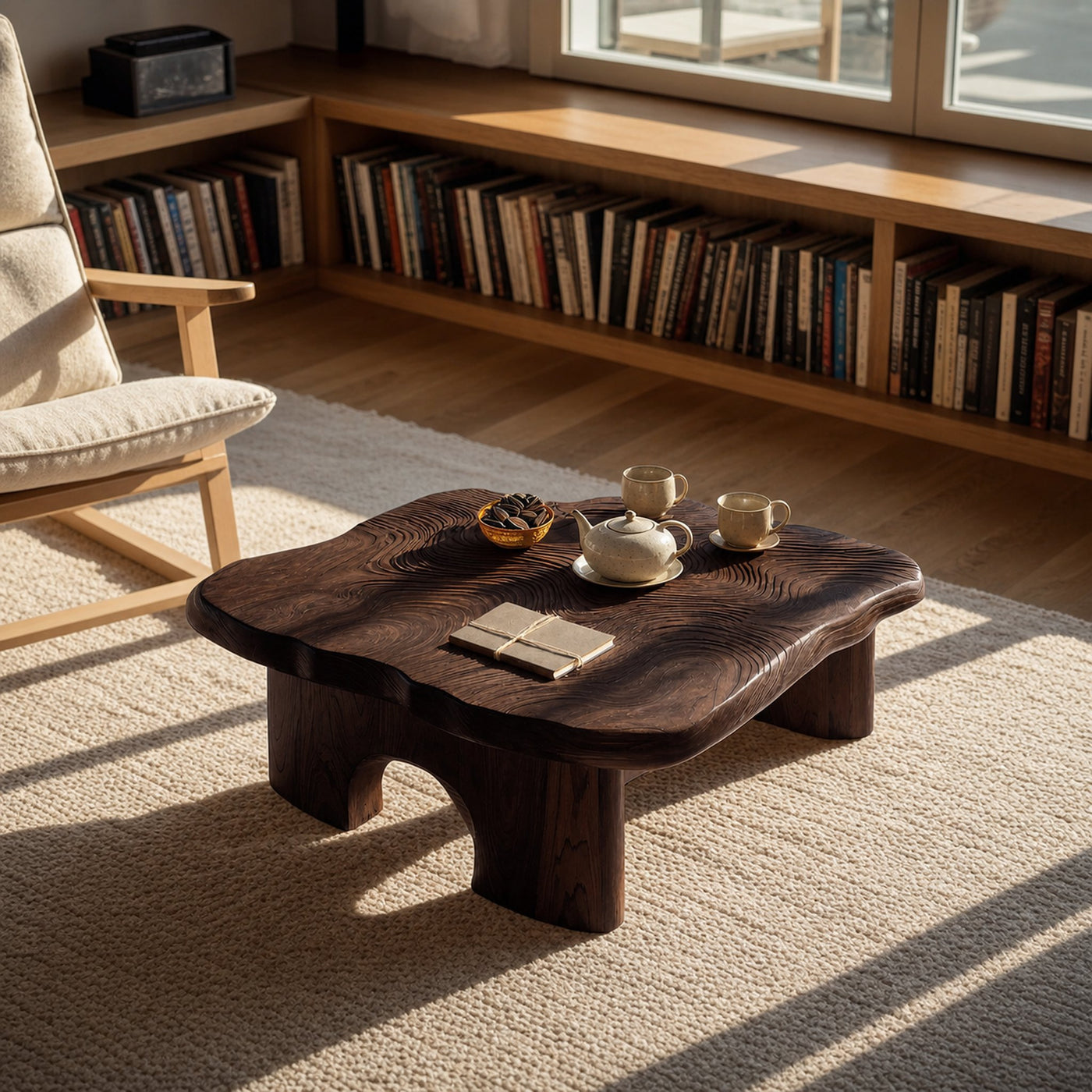 Modern Irregular Live Edge Coffee Table For Living Room Decor - product view 7