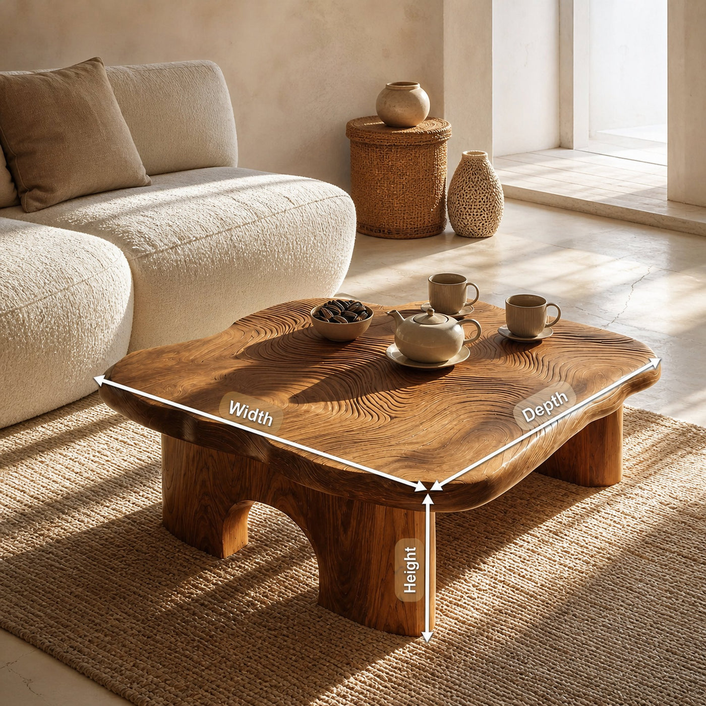 Modern Irregular Live Edge Coffee Table For Living Room Decor - product view 8