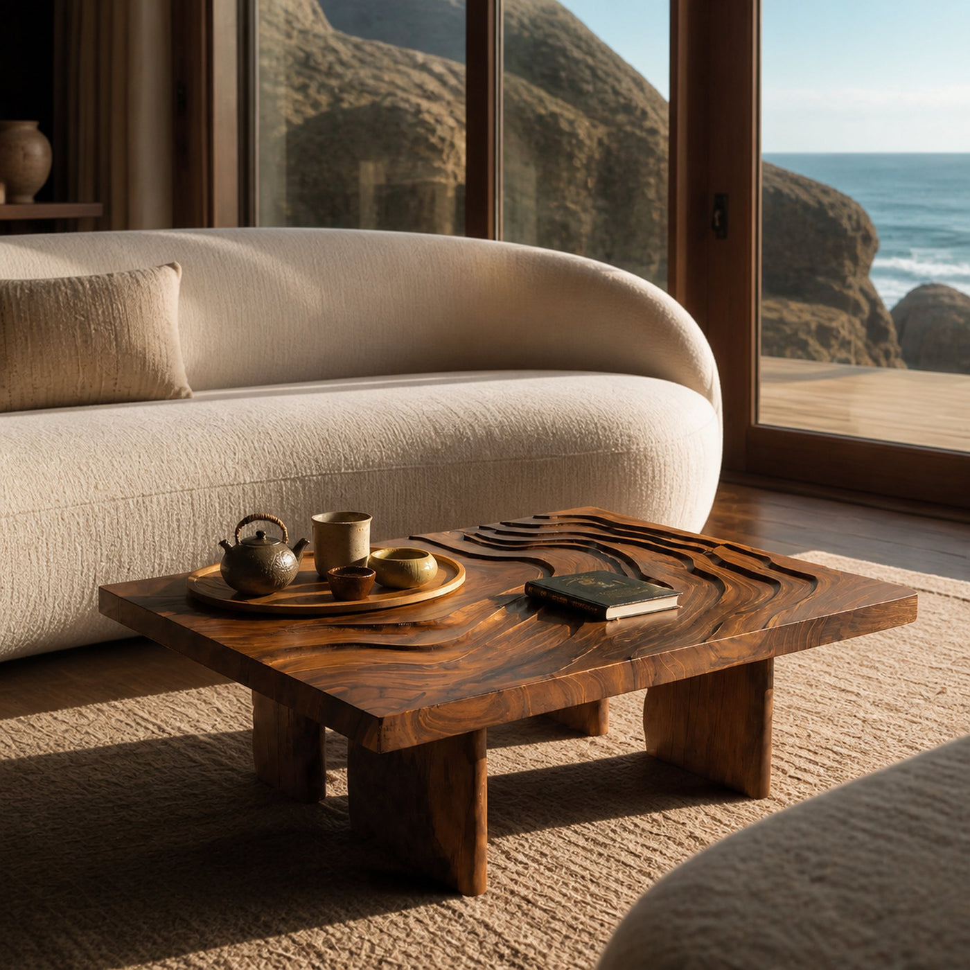 Modern Irregular Solid Wood Coffee Table For Furniture Decor - product view 6