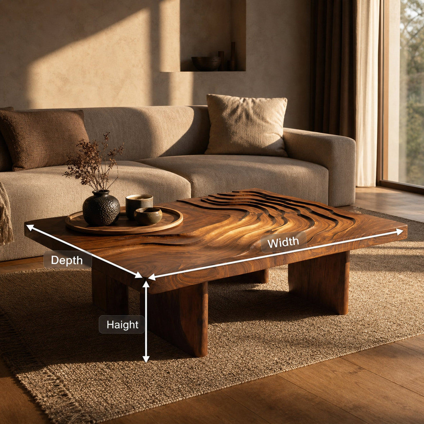 Modern Irregular Solid Wood Coffee Table For Furniture Decor - product view 8