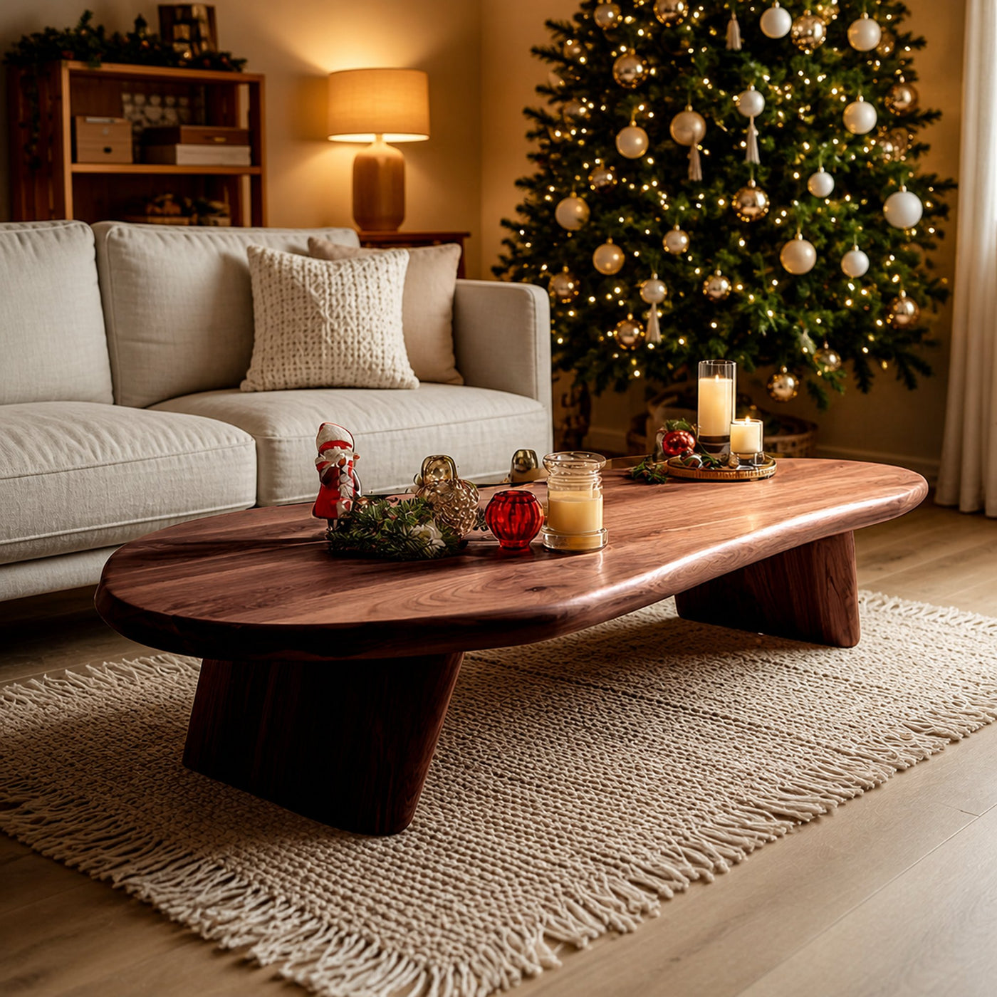 Modern Live Edge Coffee Table For Christmas Entryway Accent - product view 7