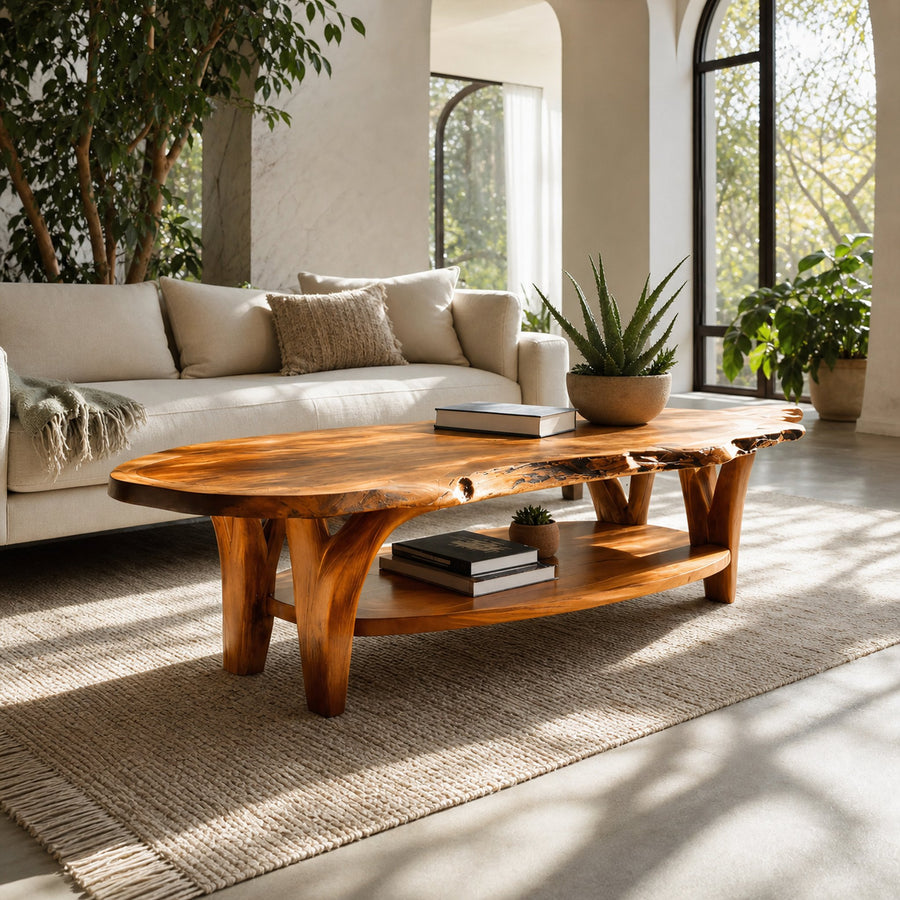Modern Live Edge Coffee Table For Living Room Decor