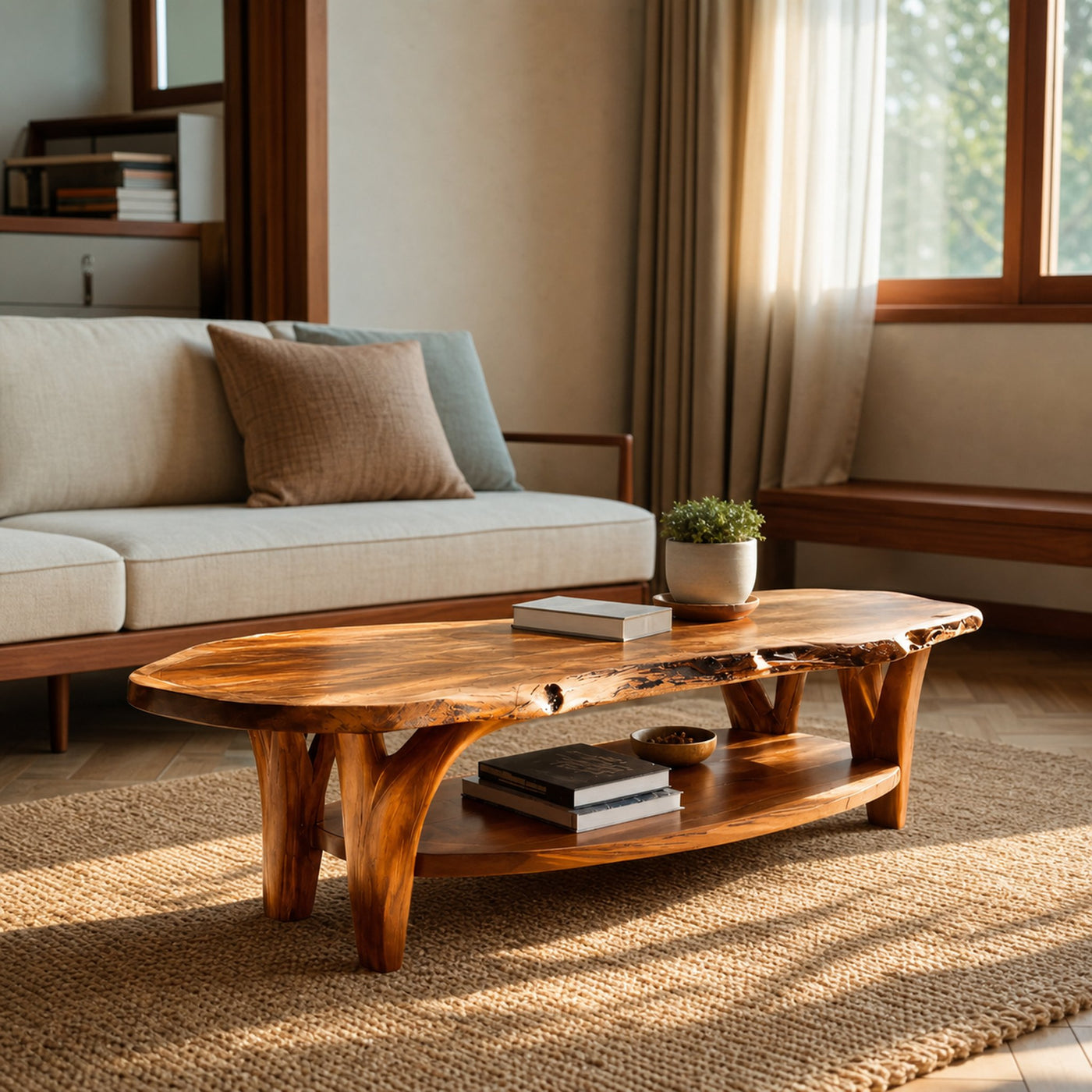 Modern Live Edge Coffee Table For Living Room Decor - product view 6