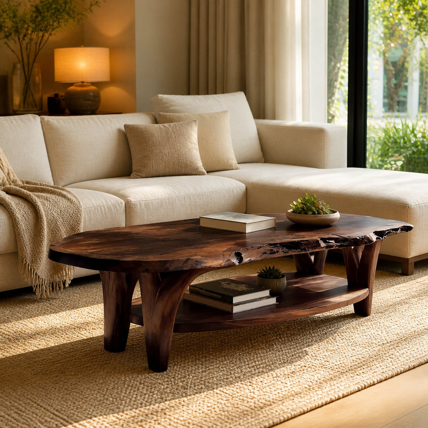 Modern Live Edge Coffee Table For Living Room Decor - product view 7