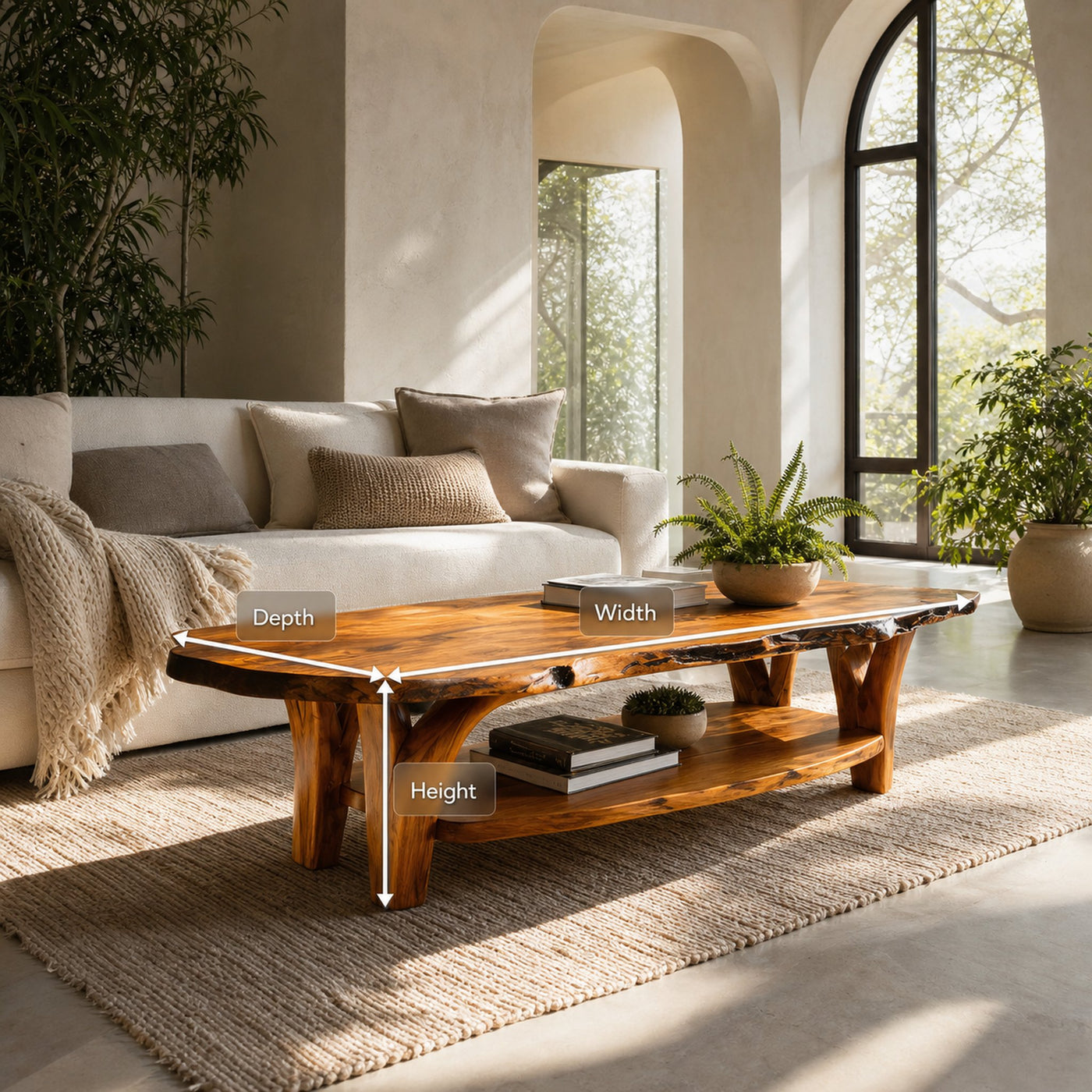 Modern Live Edge Coffee Table For Living Room Decor - product view 8