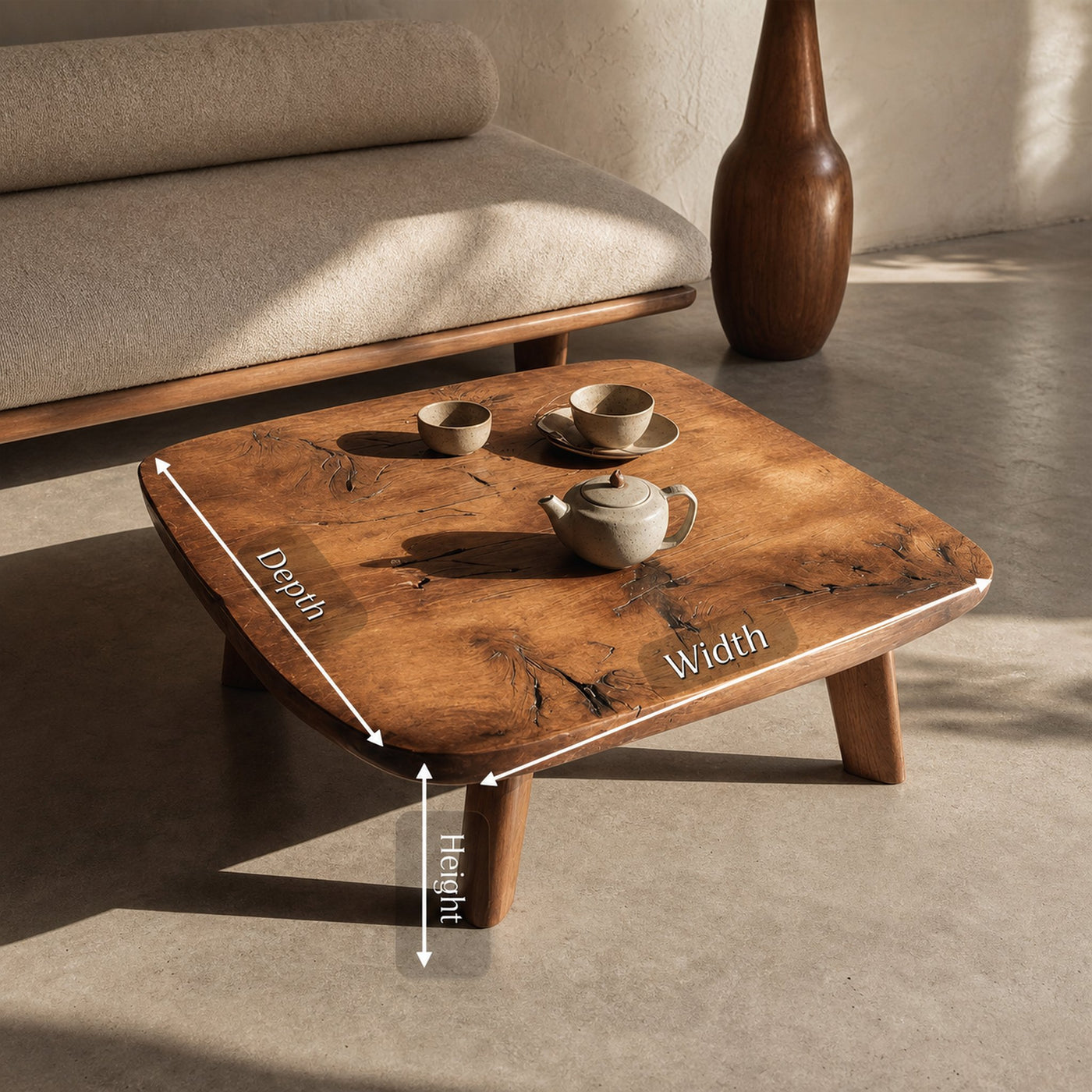 Modern Live Edge Coffee Table For Living Room Decor - product view 8